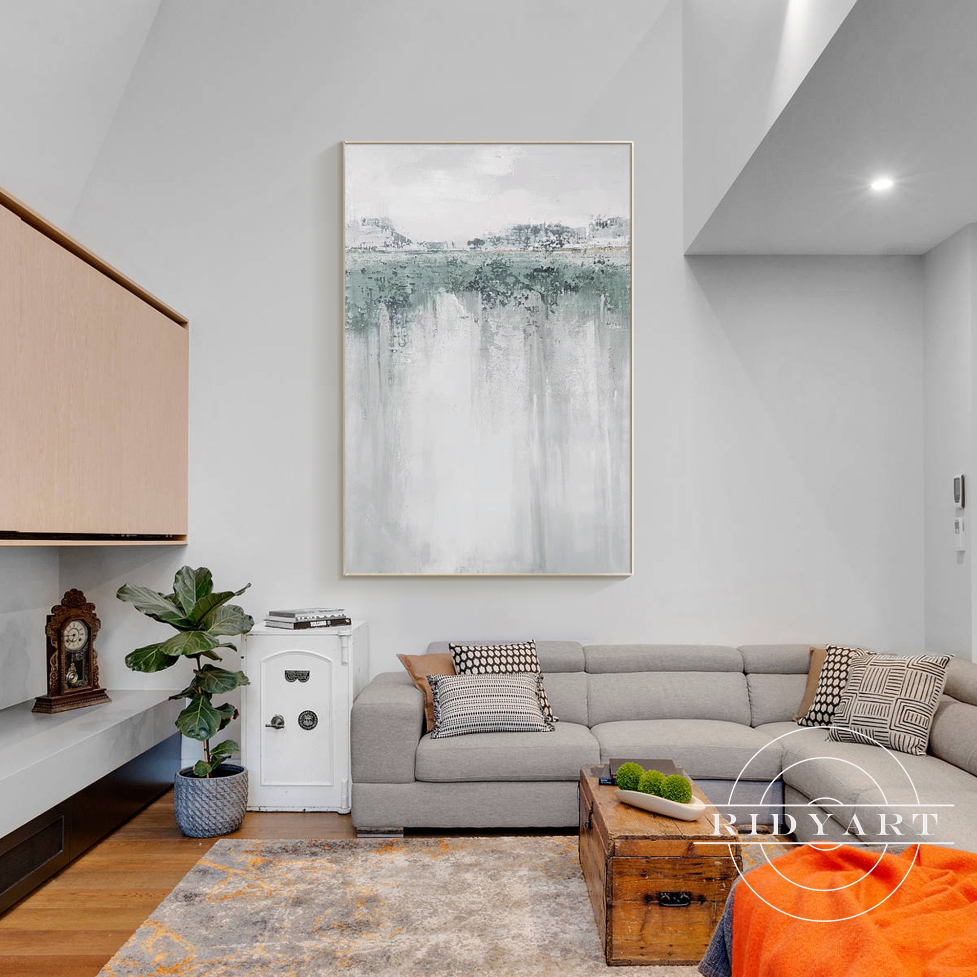 Hand-painted abstract home office art