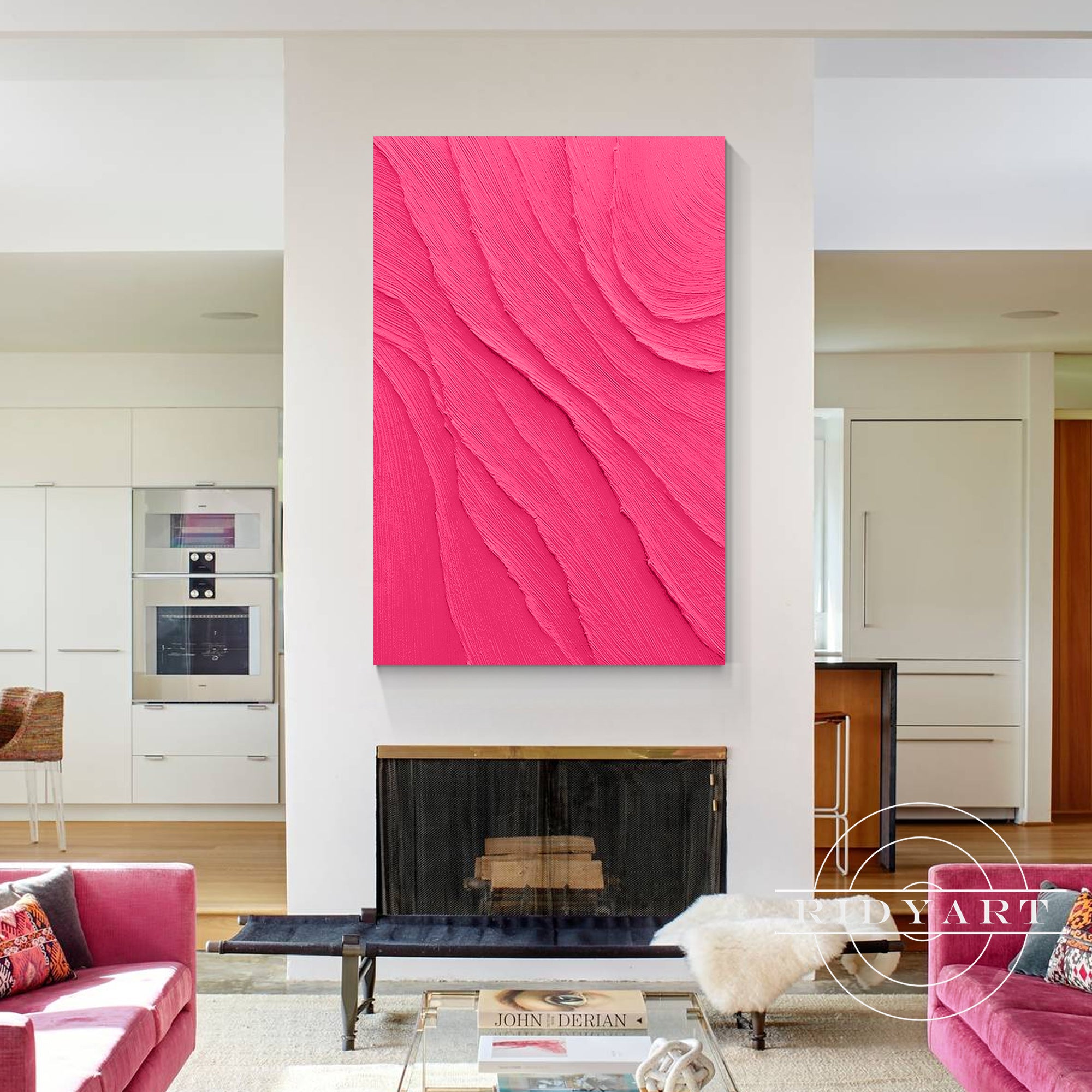 Pink 3D Textured Minimalist Canvas Wall Art