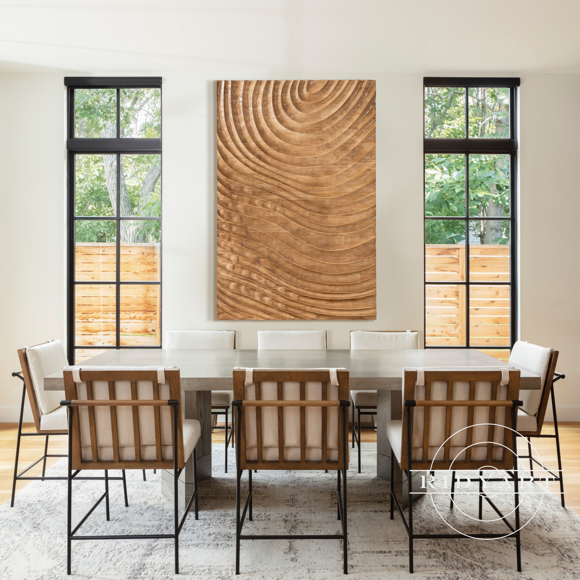 Handmade geometric wooden sculpture for home decor