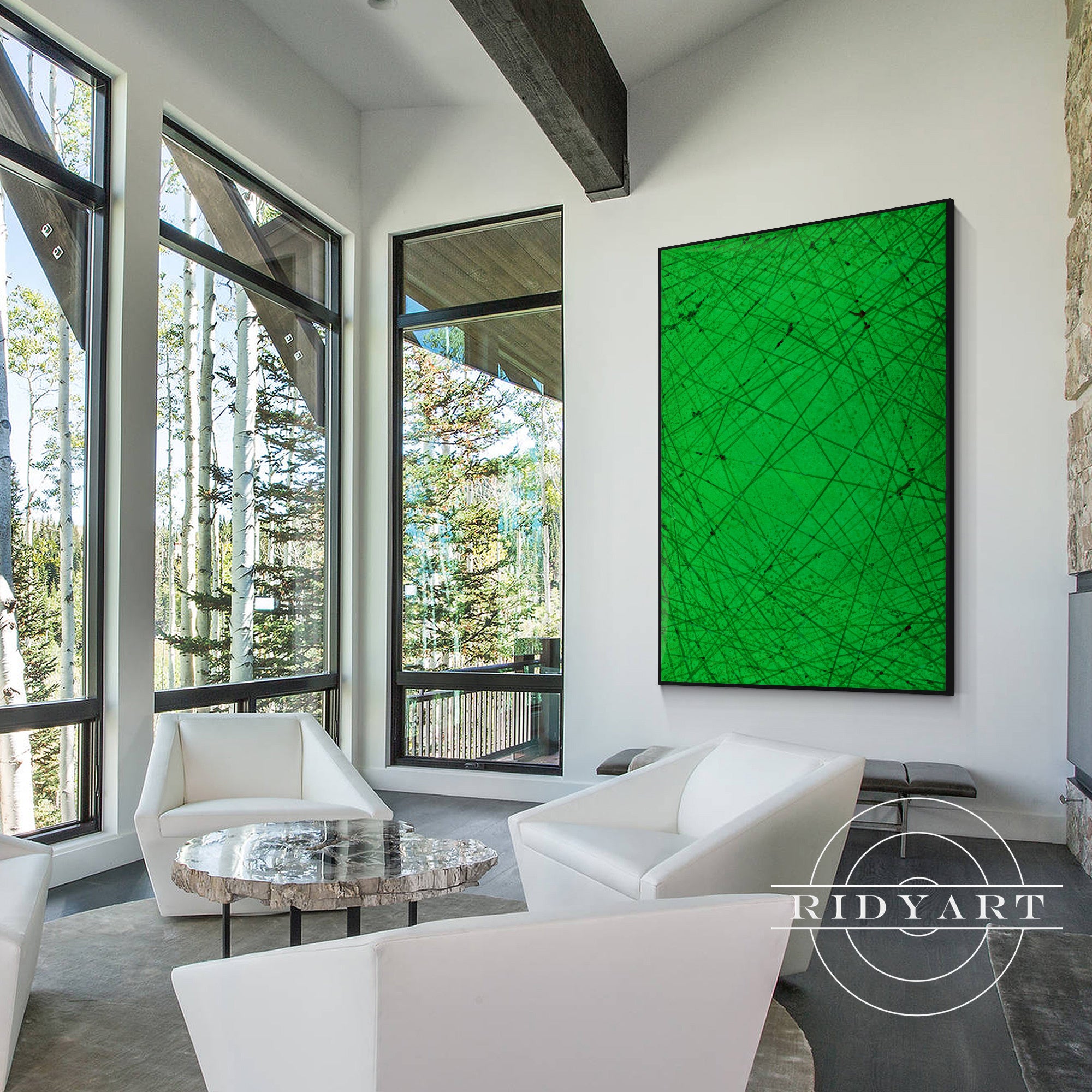 Rustic modern wall decor resin and wood handmade artwork