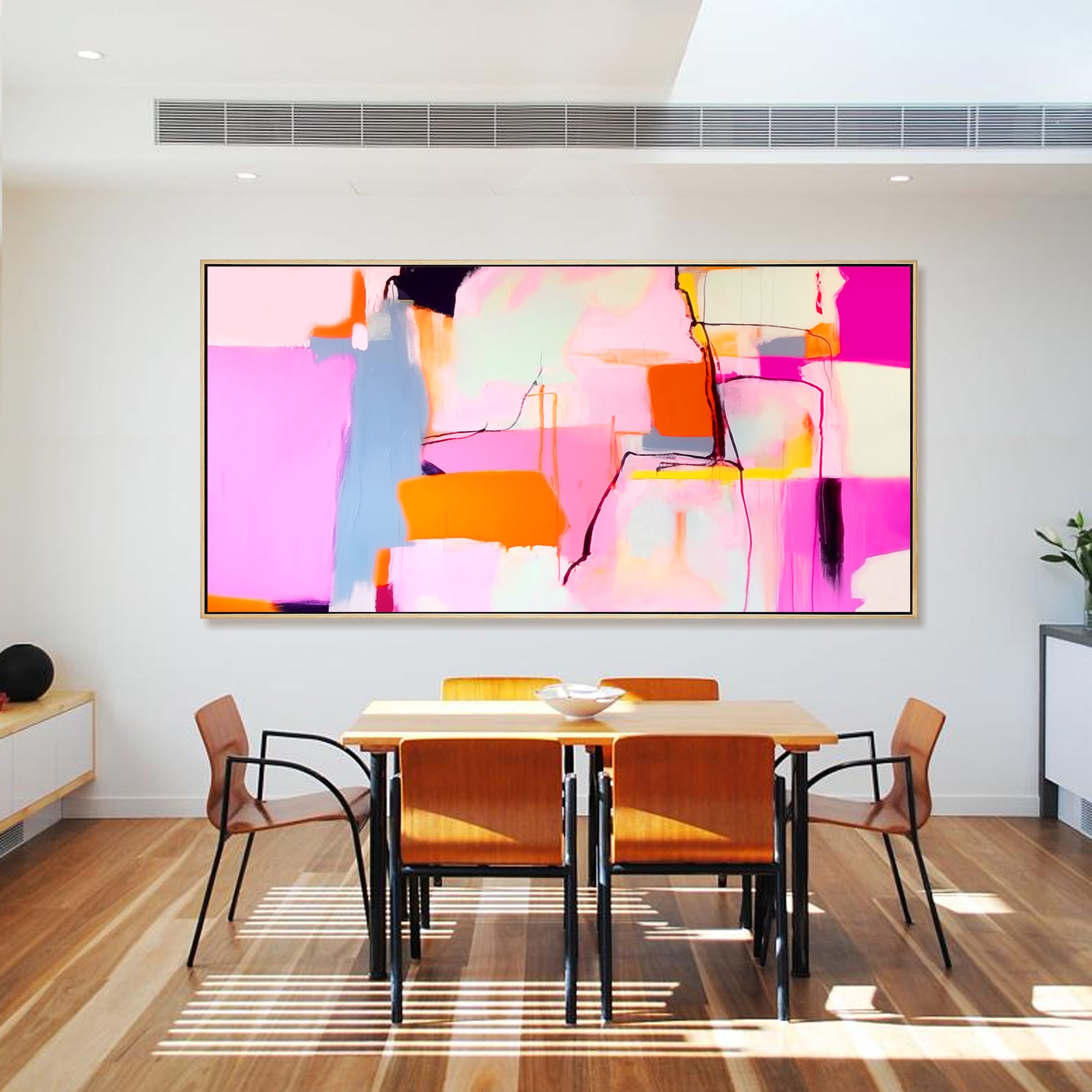 Hot Pink colorful Abstract Painting