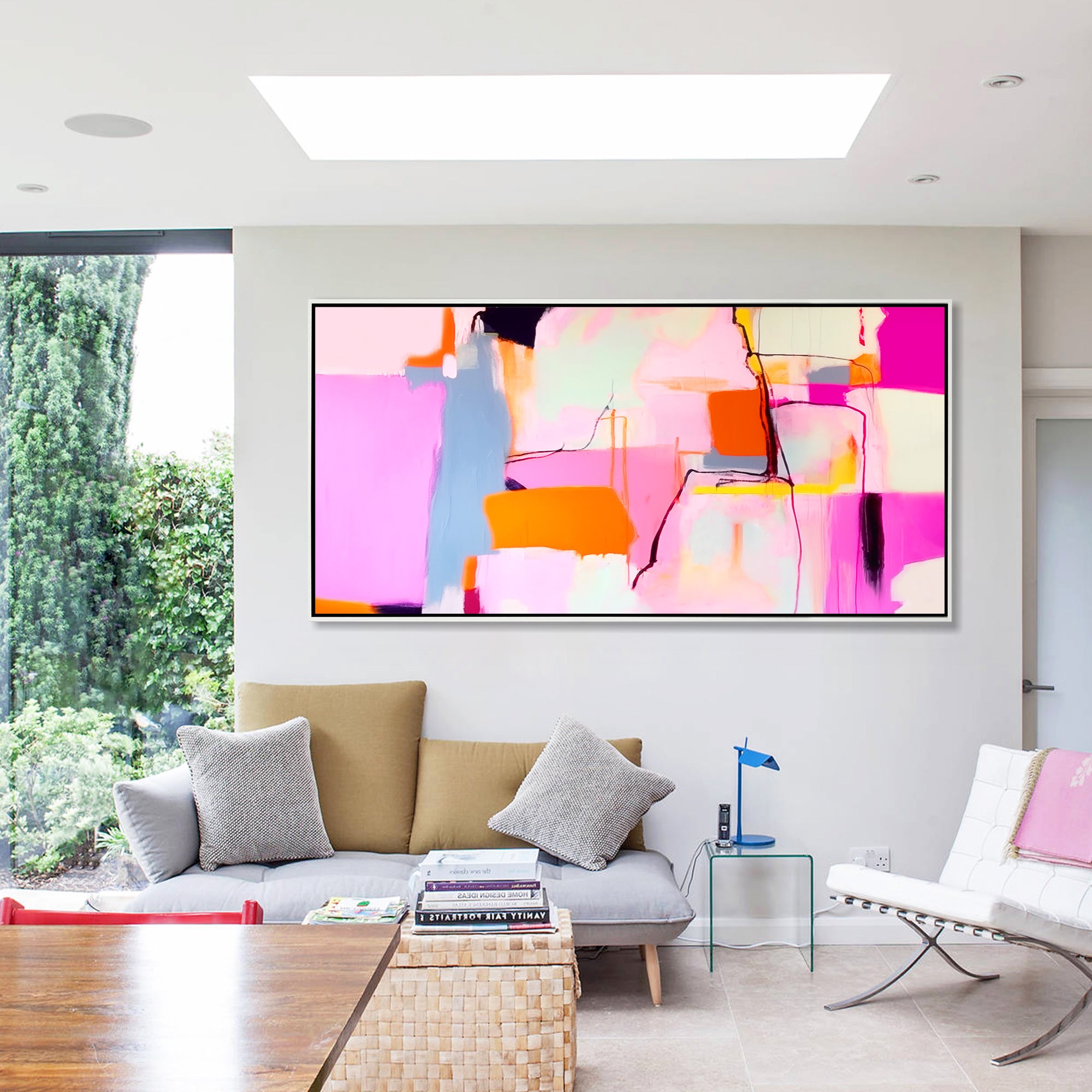 Hot Pink colorful Abstract Painting