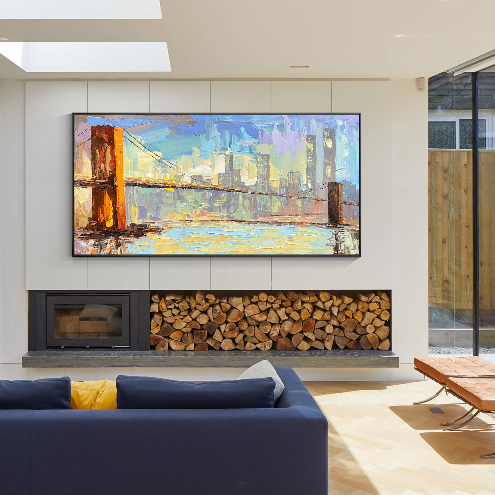 Huge Brooklyn Bridge painting on canvas
