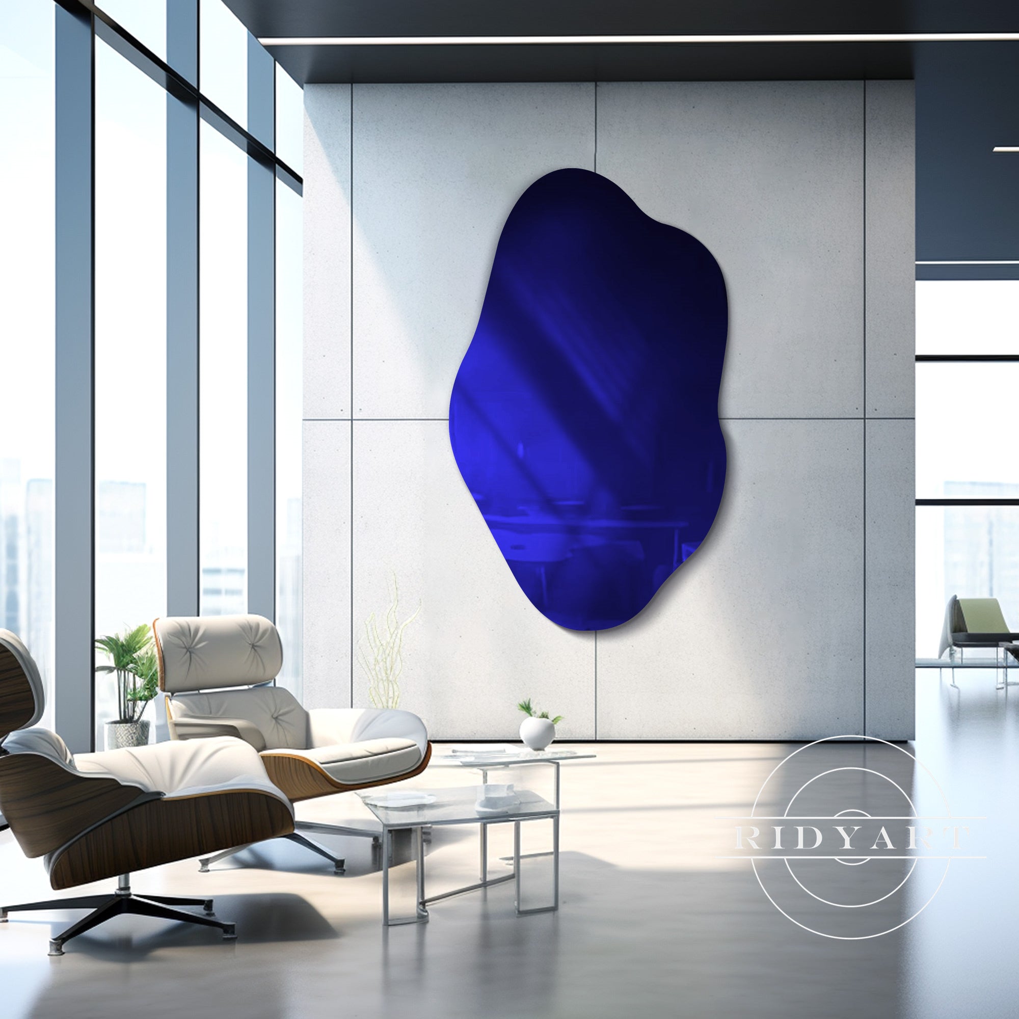 Klein blue modern wall art decor