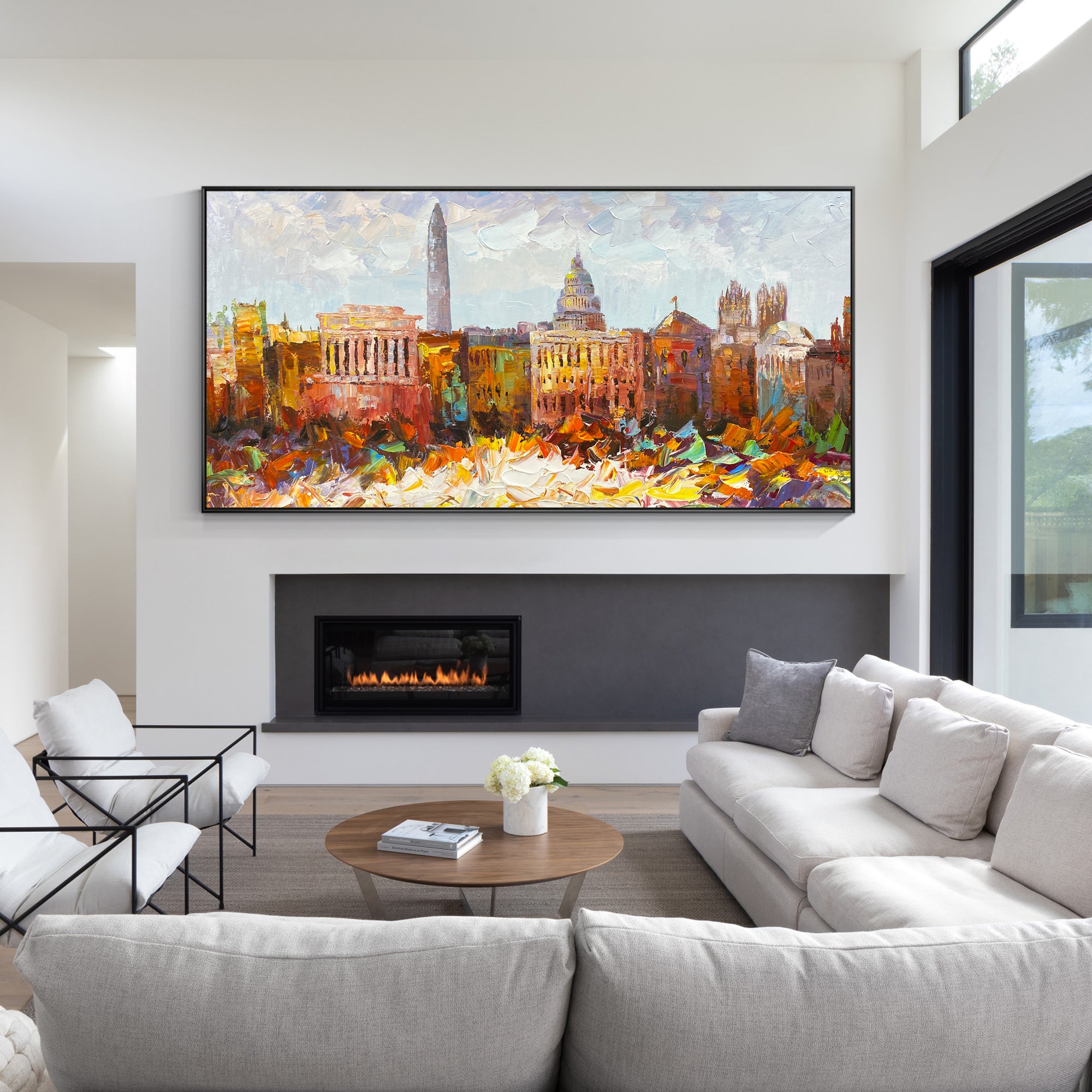 Contemporary impasto cityscape oil painting of London