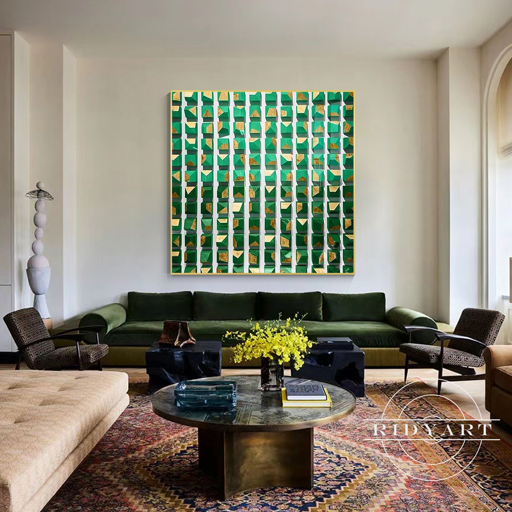 Abstract wood cube wall art for home and office interiors