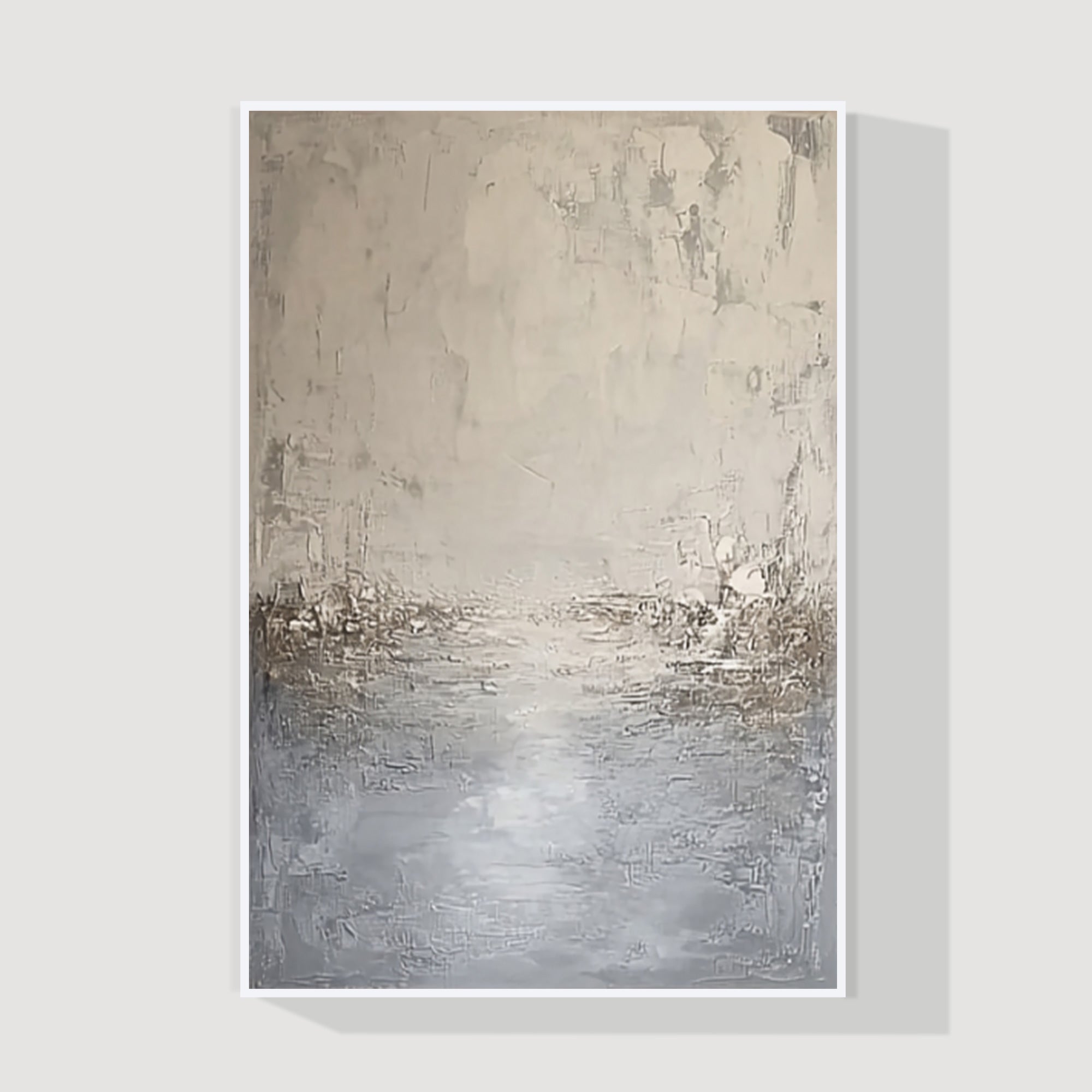 Large blue minimalist Wabi-Sabi wall art