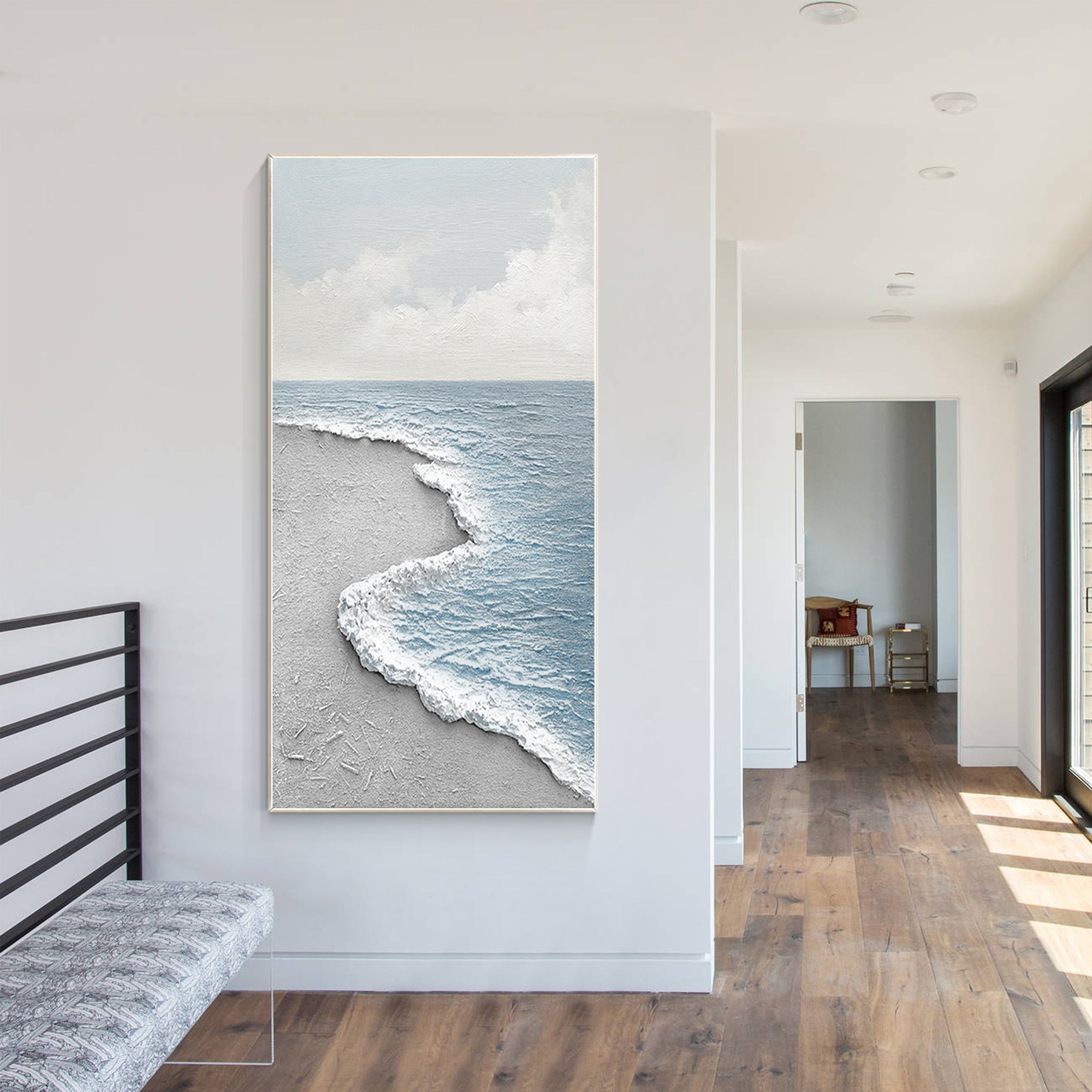 Original acrylic coastal painting for modern home decor