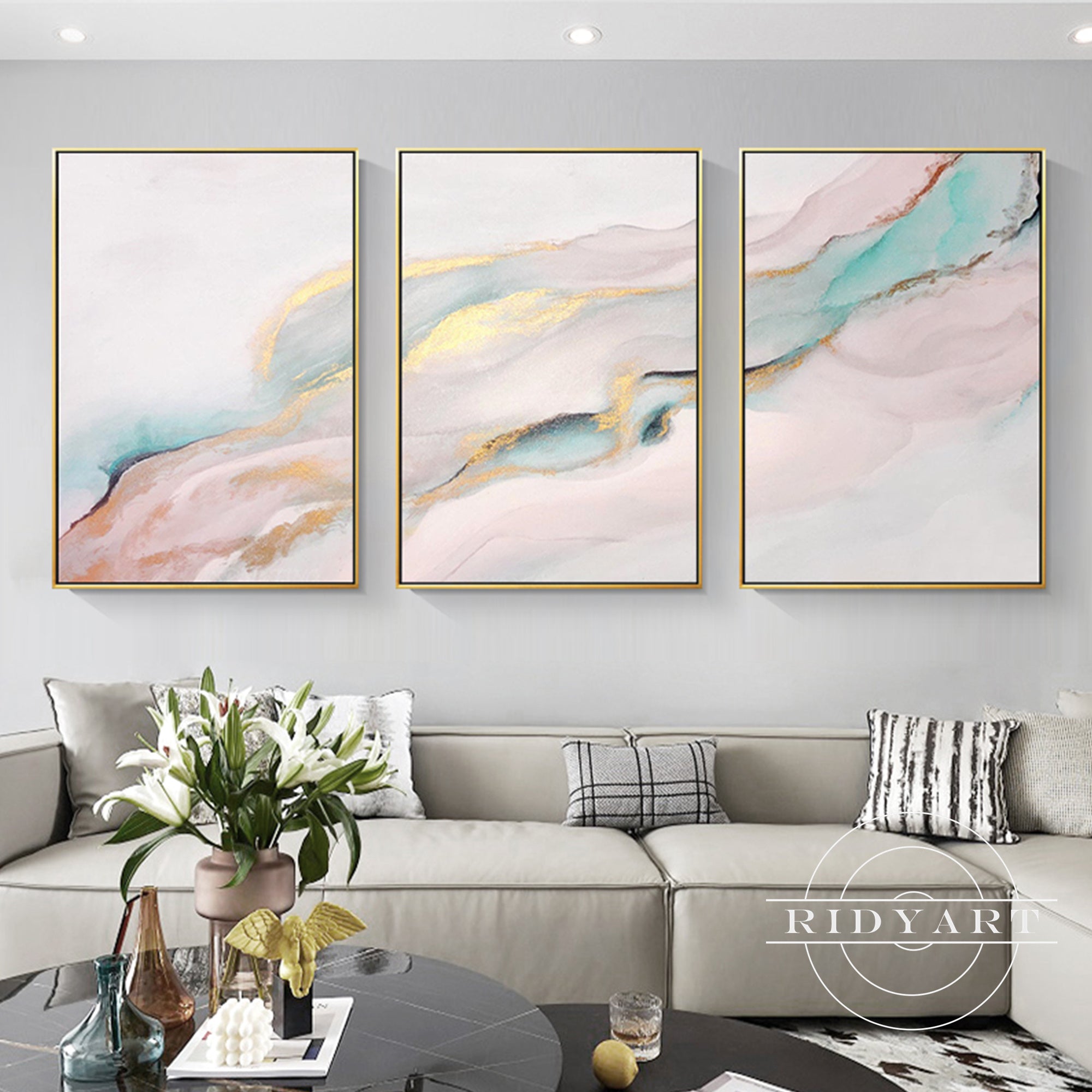 Extra large watercolor canvas decor
