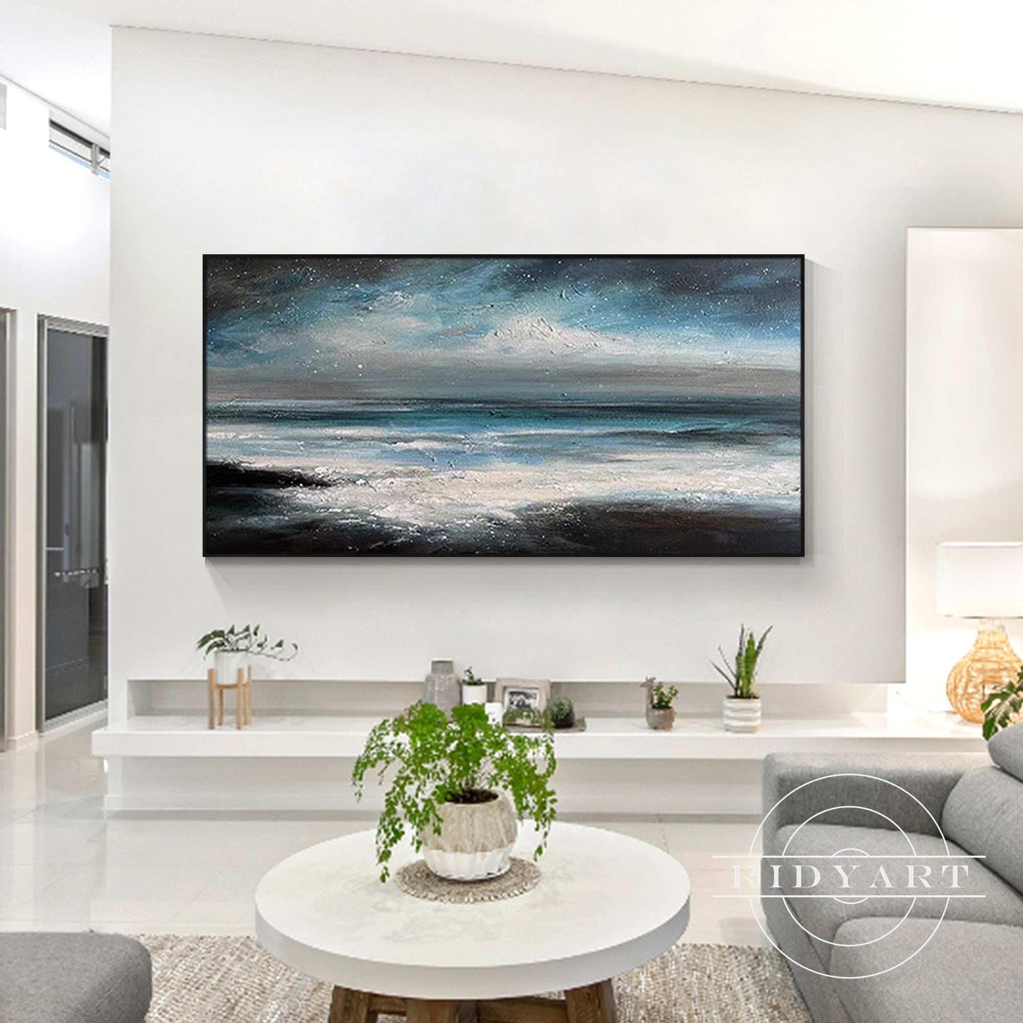 large framed ocean canvas painting for living room