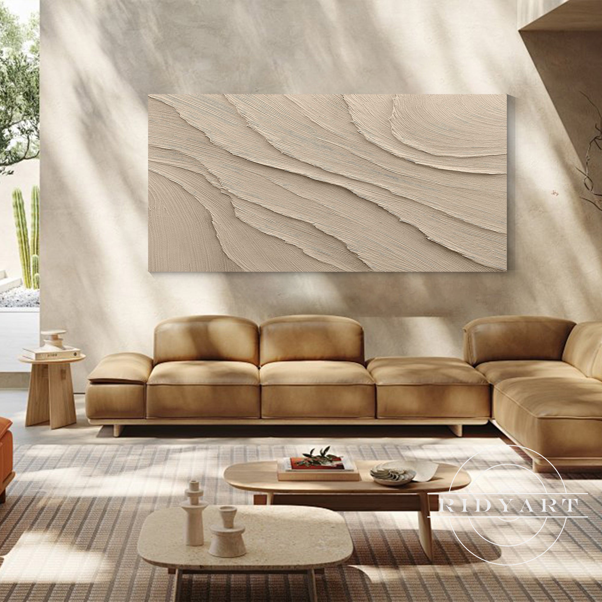 Minimalist 3D texture painting for modern interiors