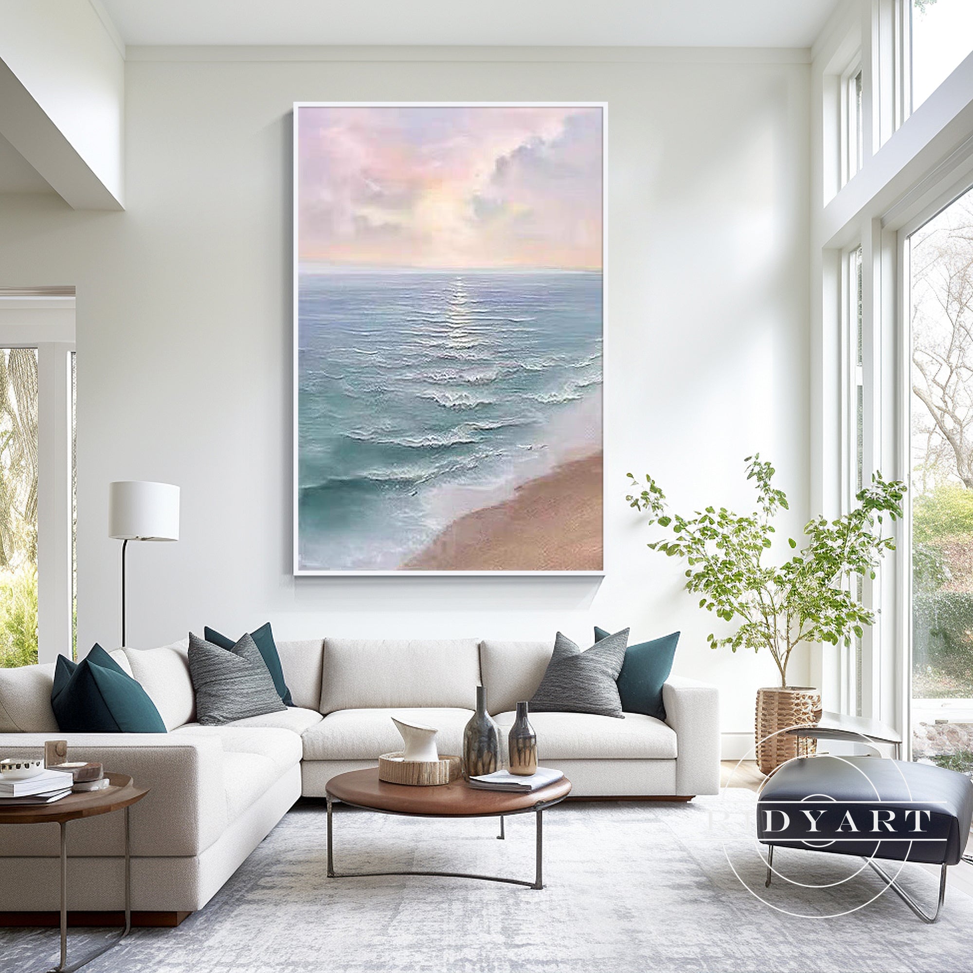 Sunrise ocean wall decor for living room