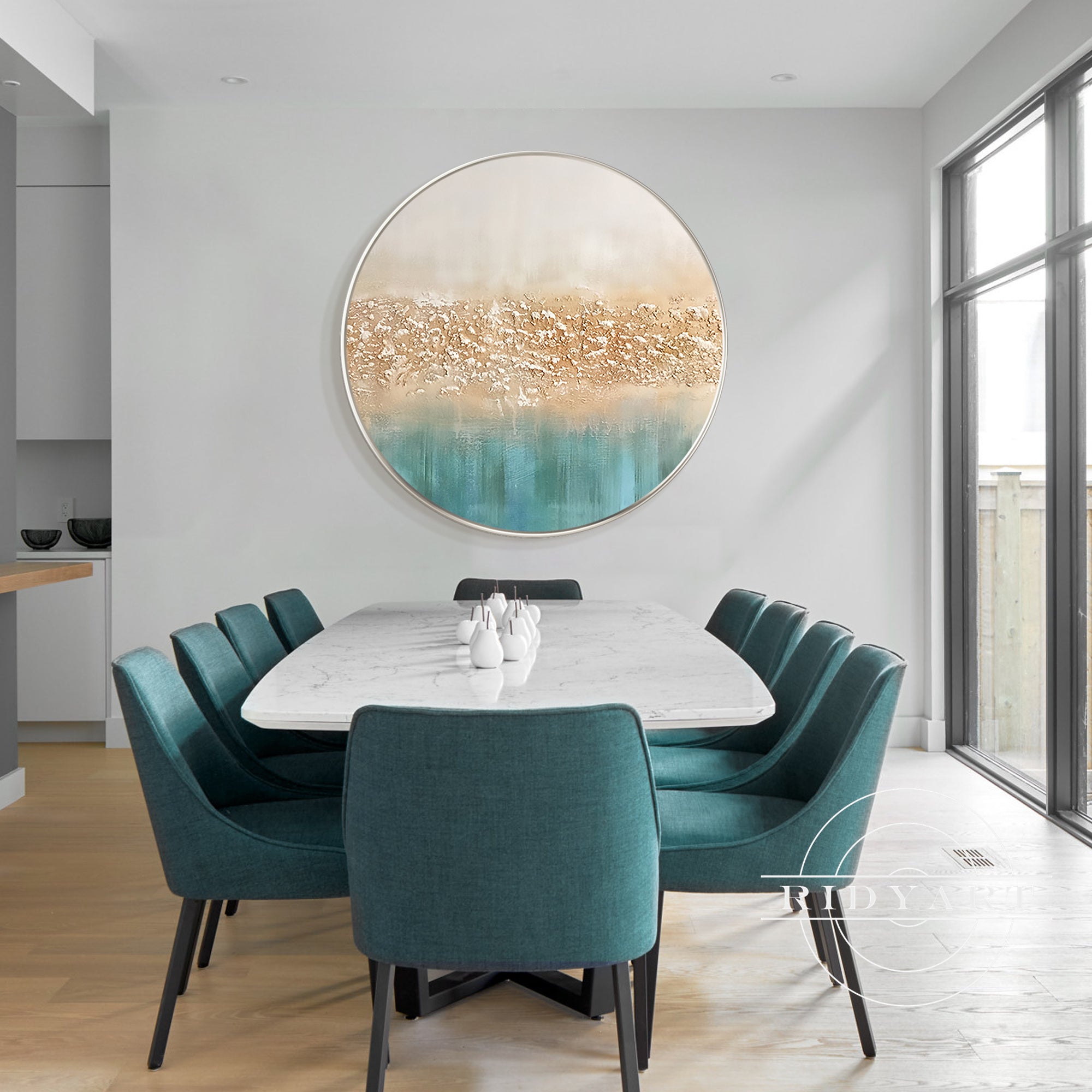 Large textured acrylic painting on canvas