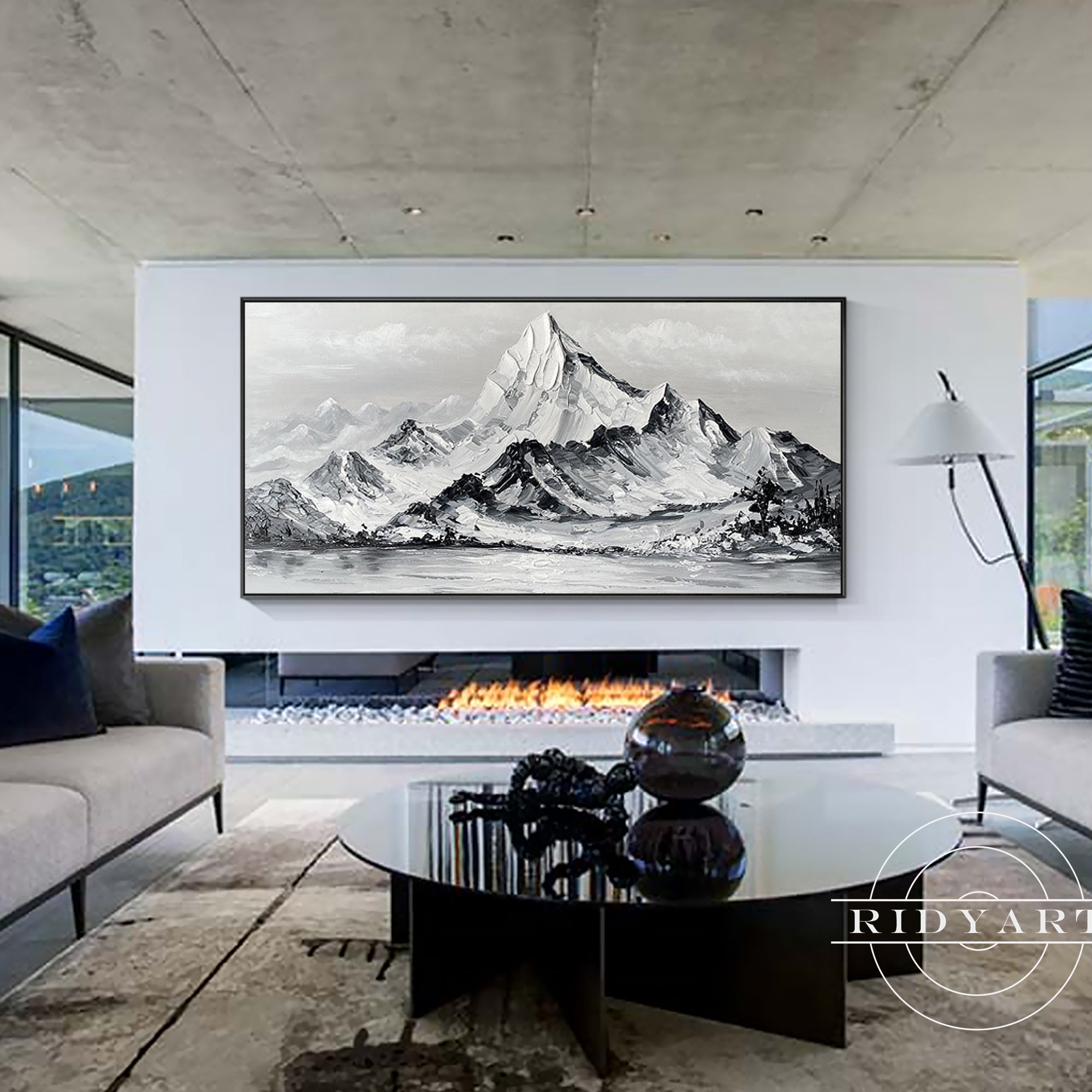 Original textured mountain wall art on canvas