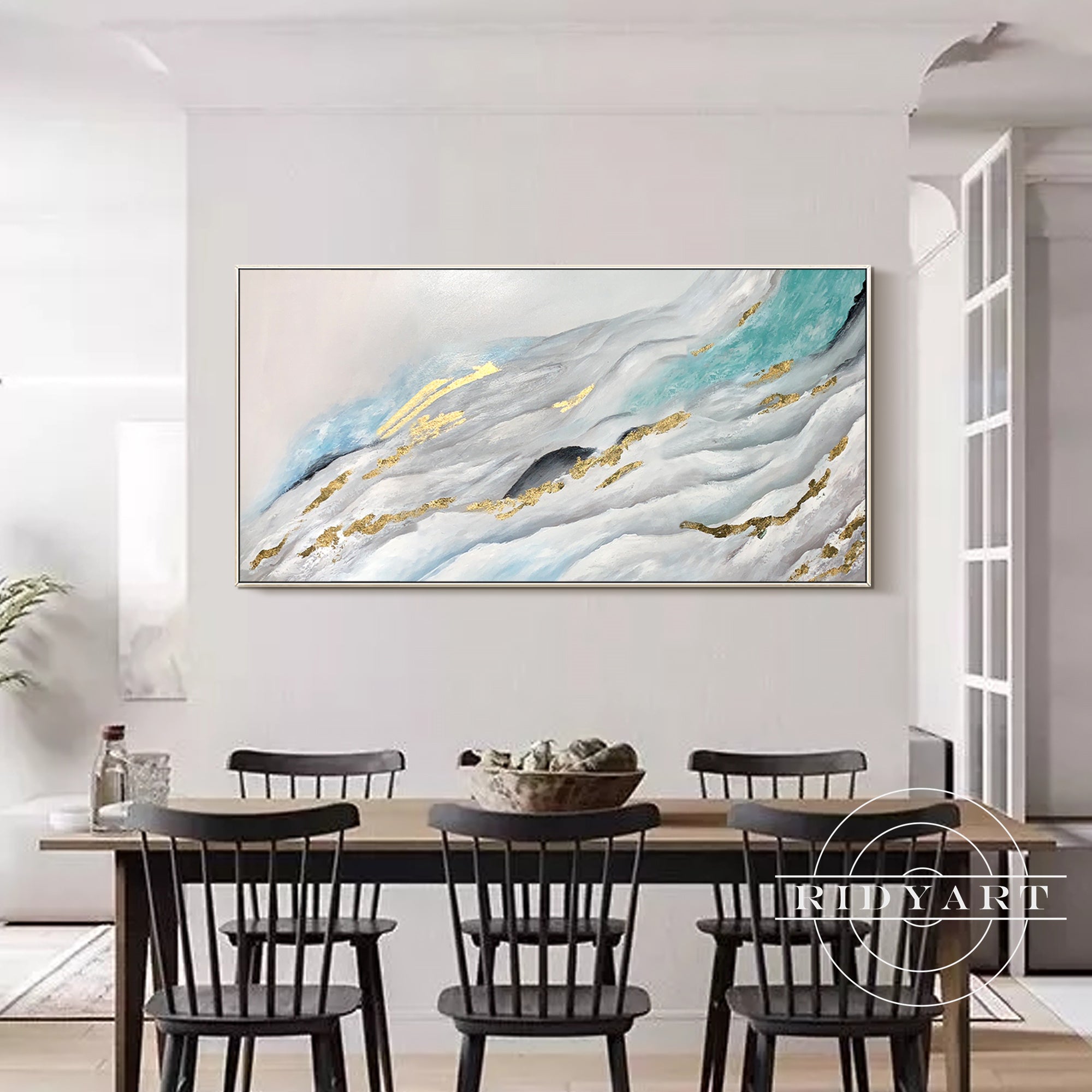 Large abstract watercolor wall art