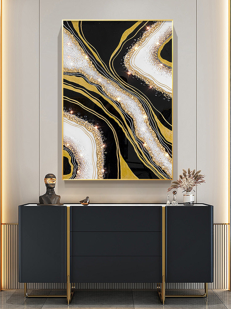 Luxurious Resin Geode With Crystals Painting Framed