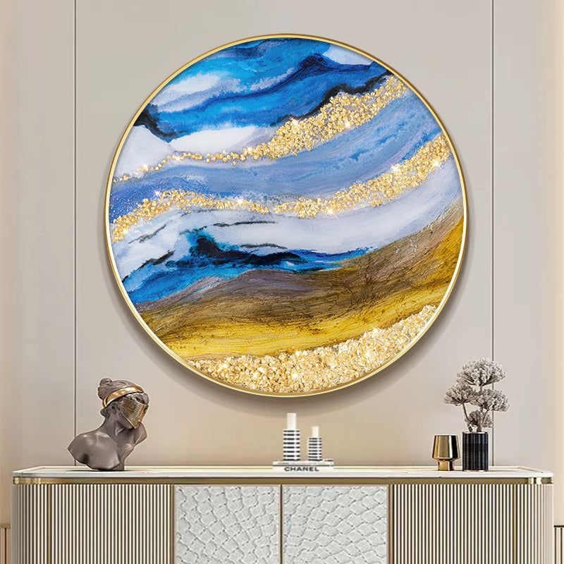 Luxurious Resin Geode Ocean and Beach painting Framed