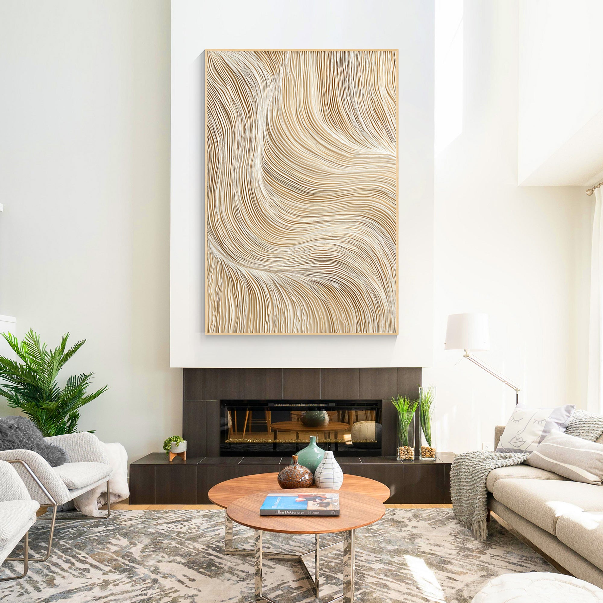 Beige gallery-style textured canvas