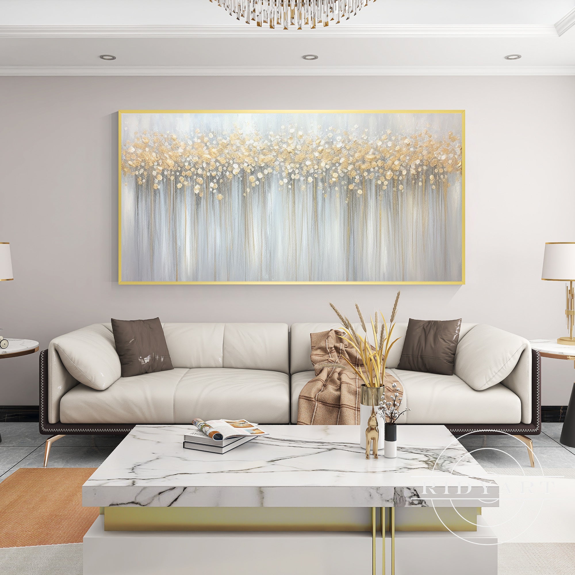 Textured 3D canvas painting for modern home interiors