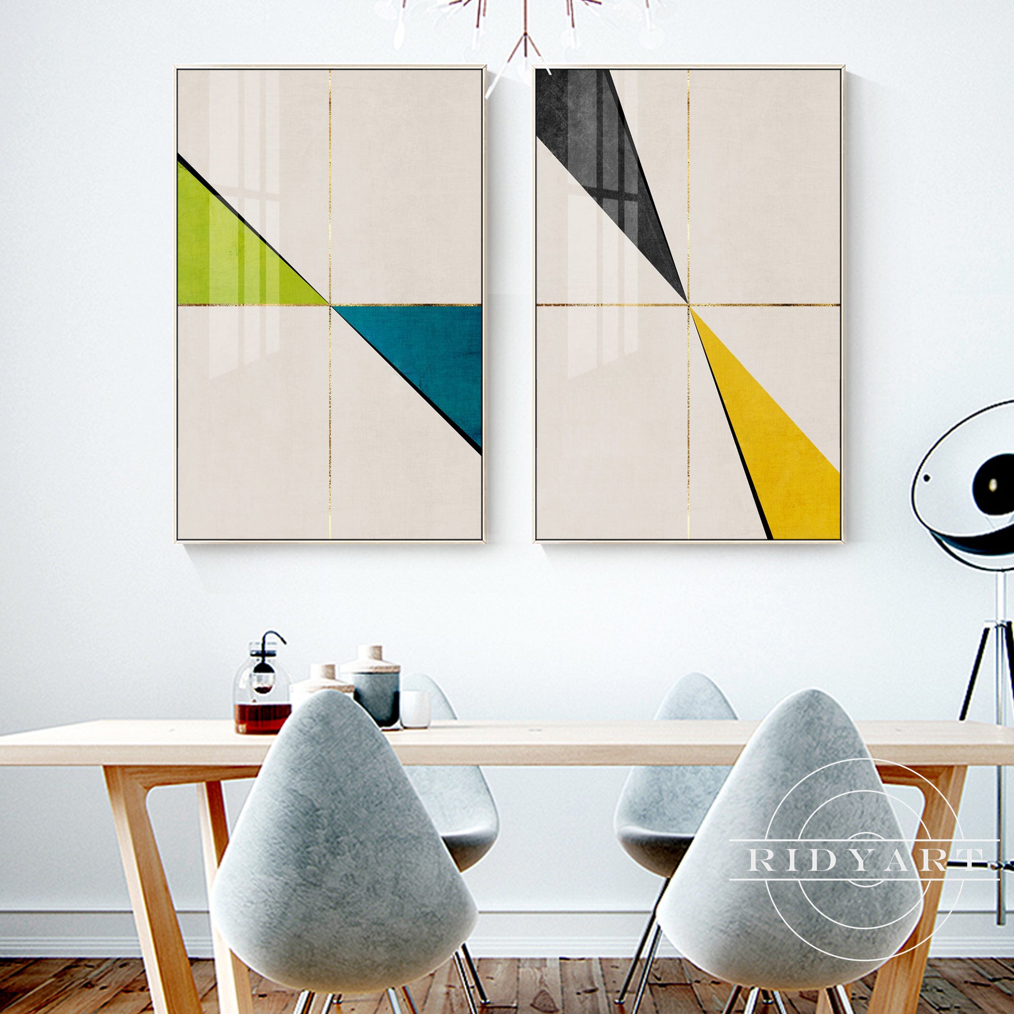 Luxurious gold wall art for living room or office