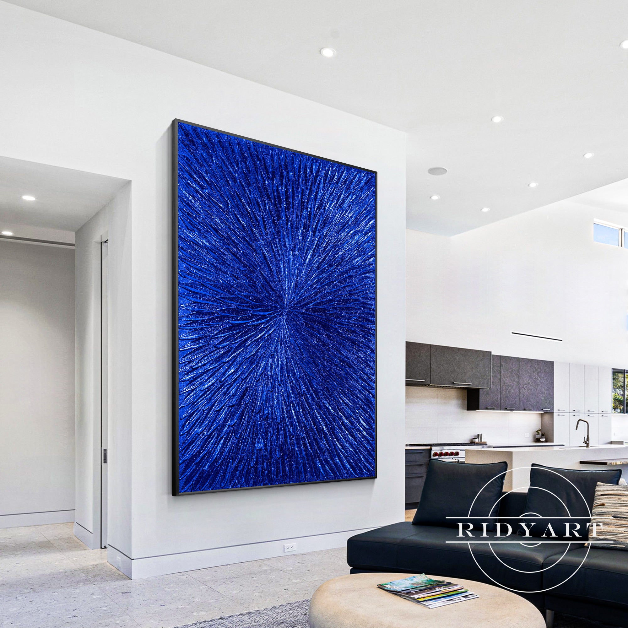 Extra large textured flower artwork for modern interiors