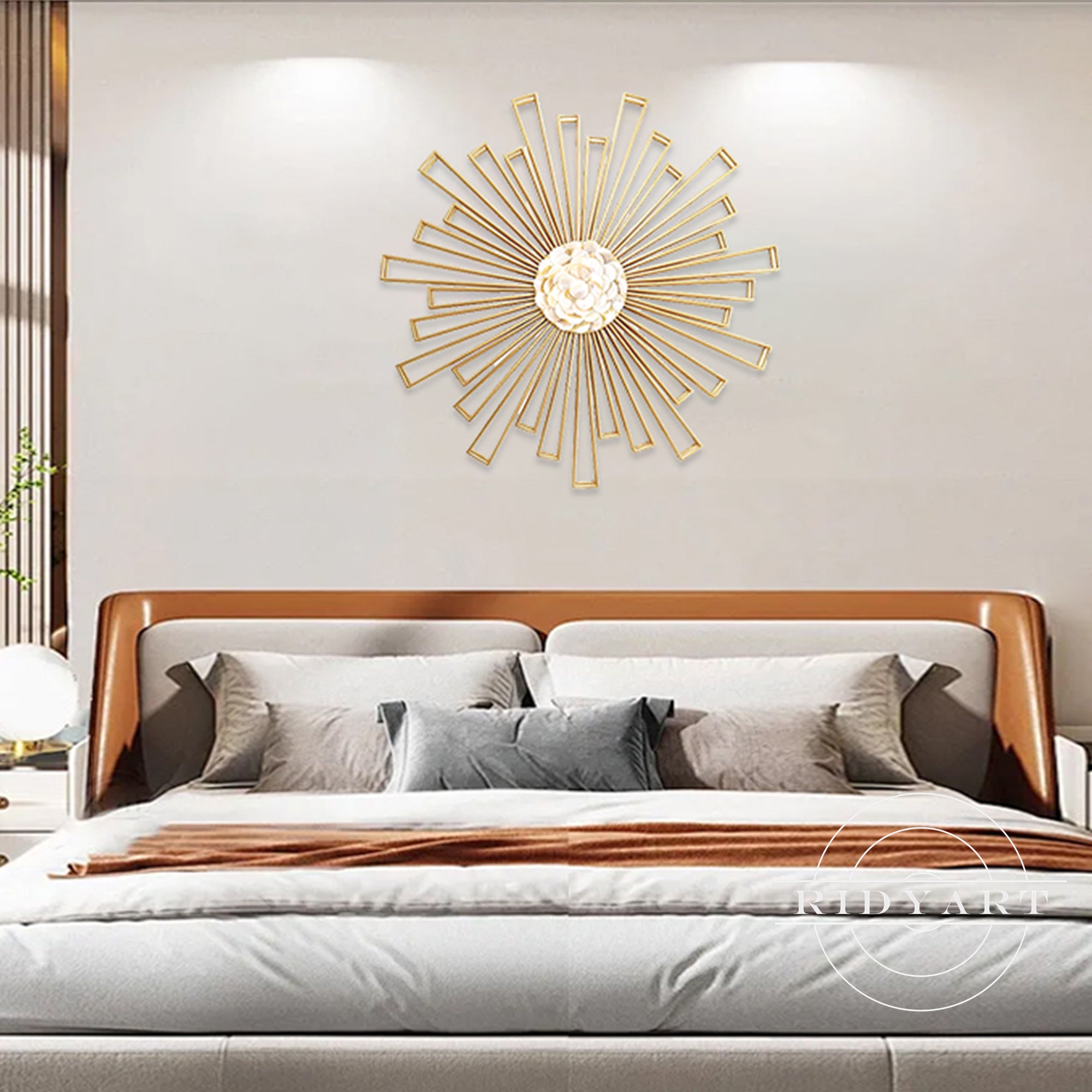 Metal sunlight wall art for living room
