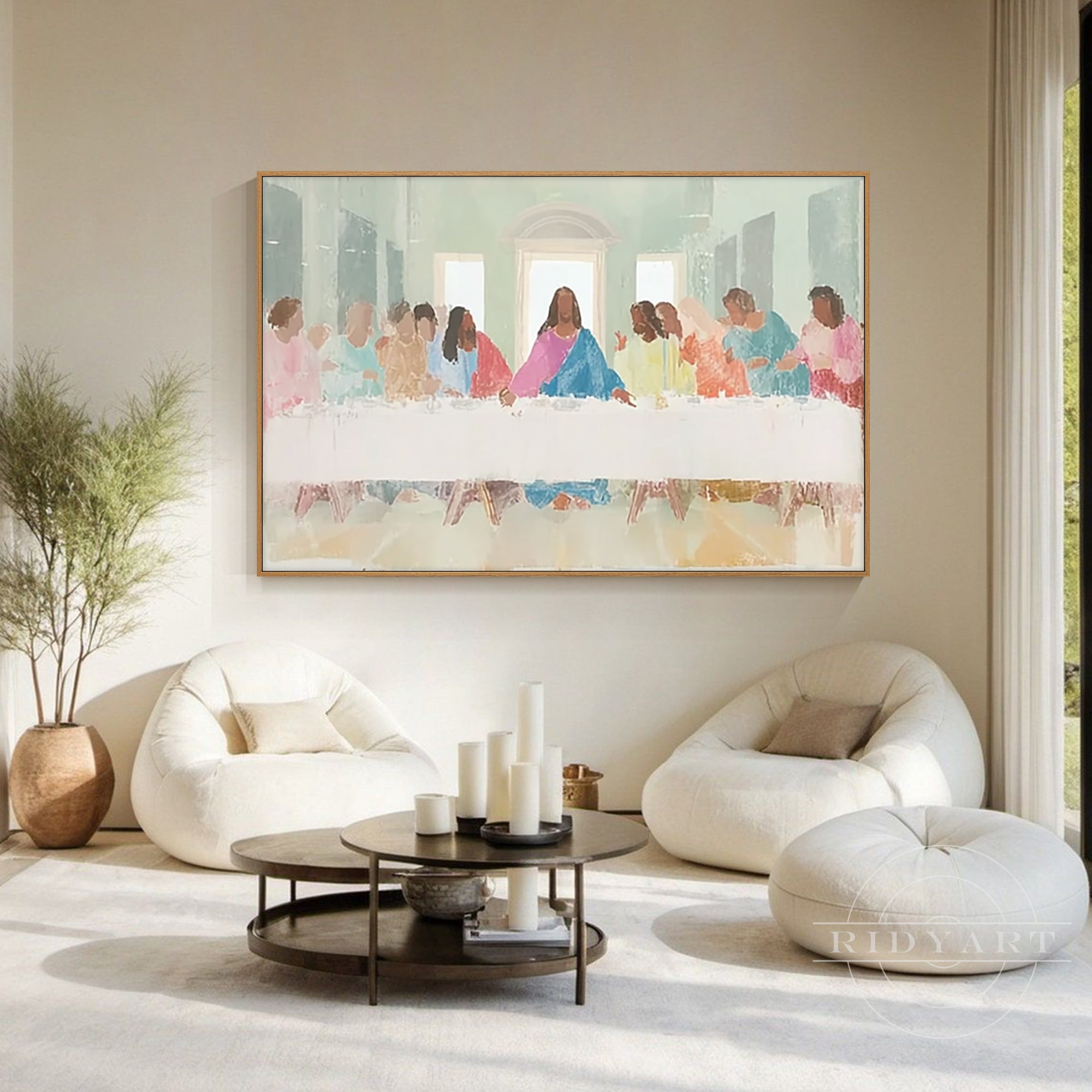Minimal modern Christian wall art painting