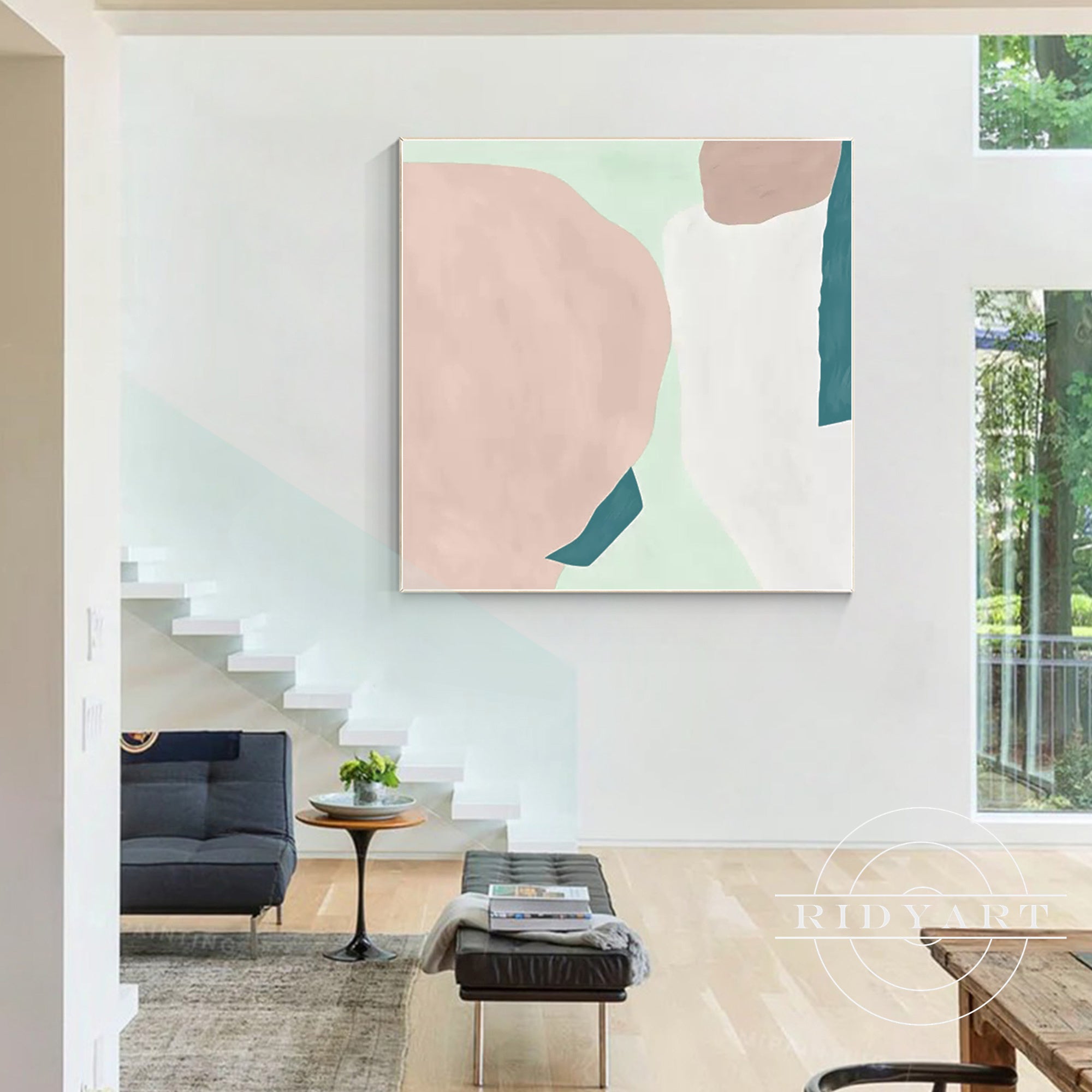 Minimalist canvas painting for living room decor