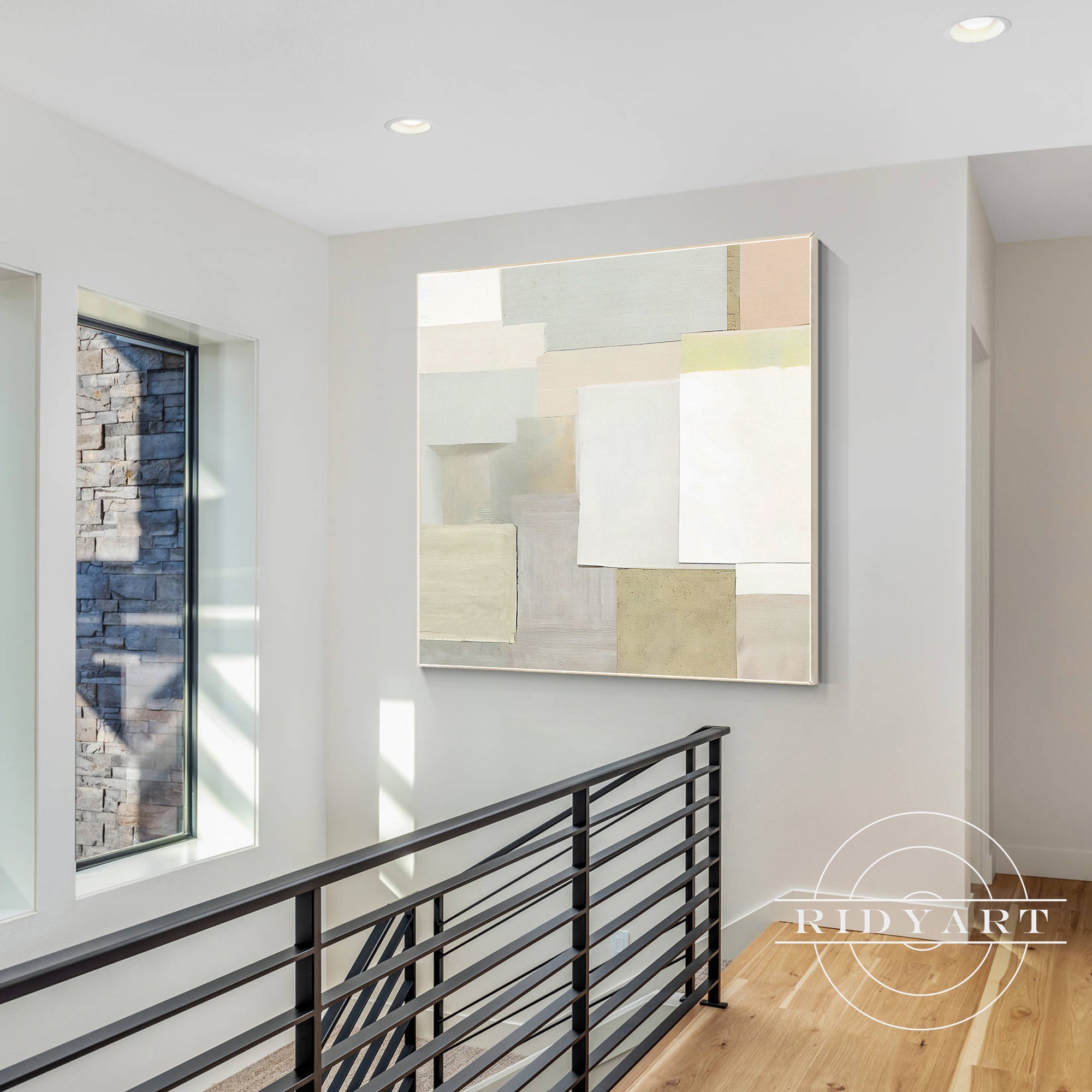 Extra-large square abstract wall art