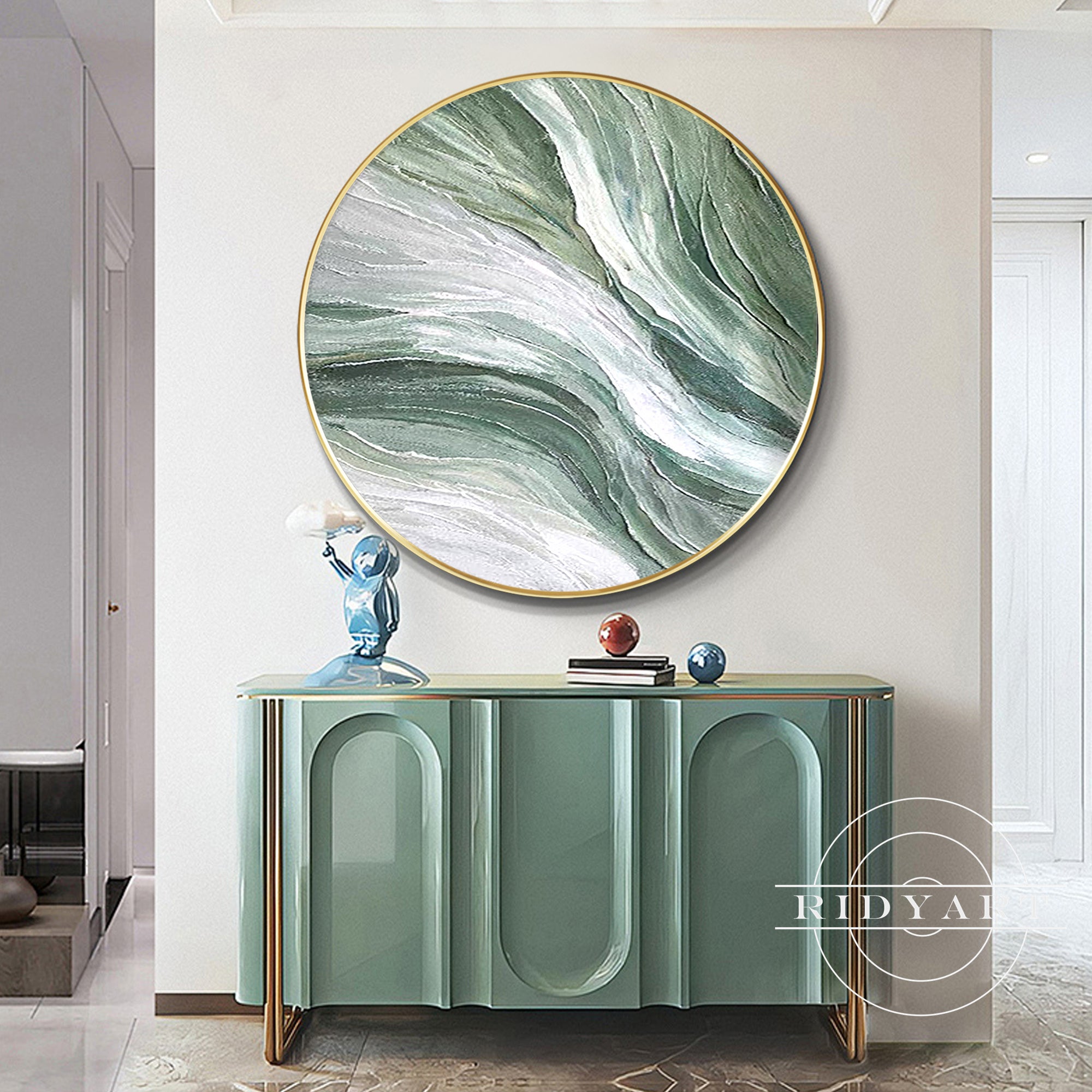 Modern framed abstract artwork for living room decor