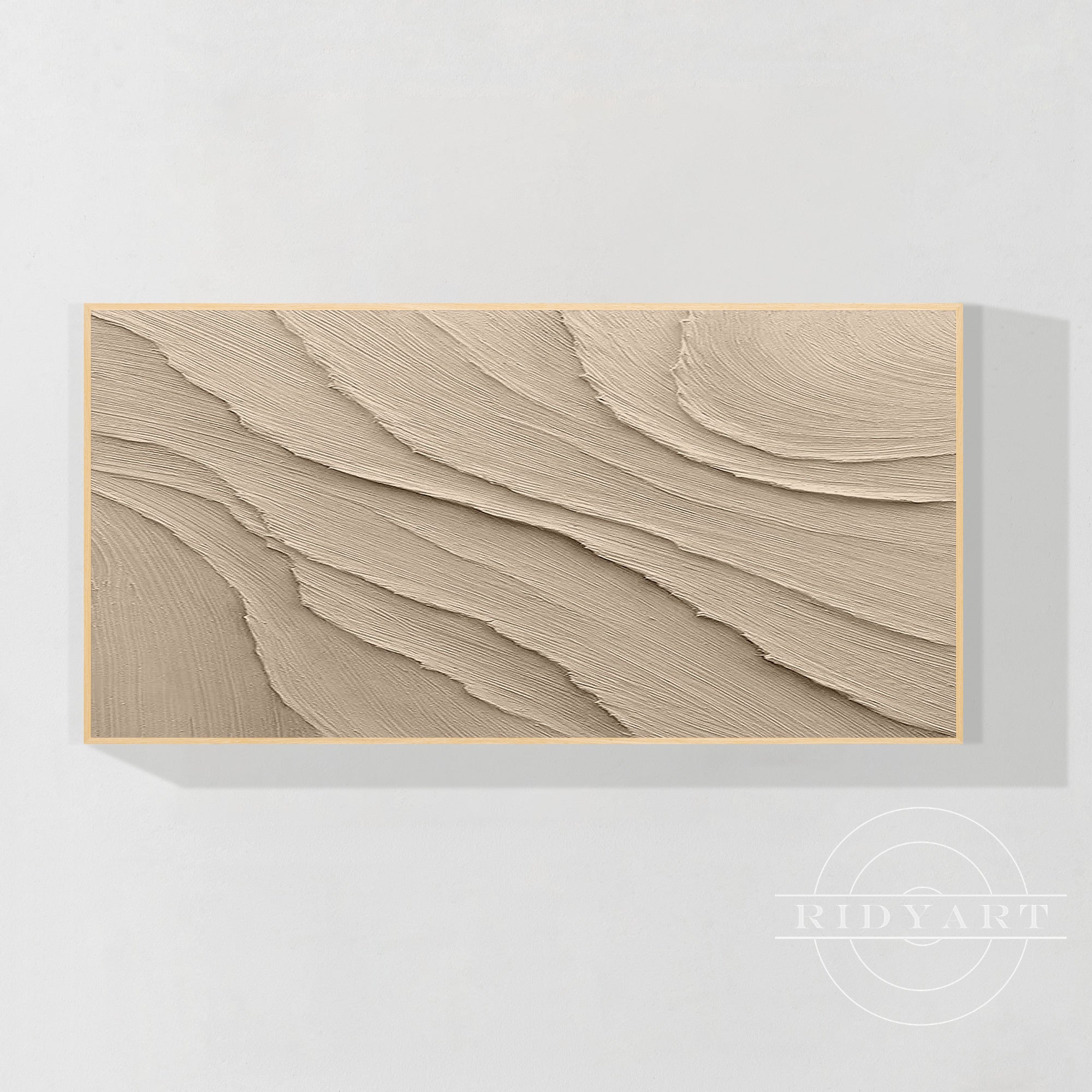 Original vertical canvas painting in neutral tones