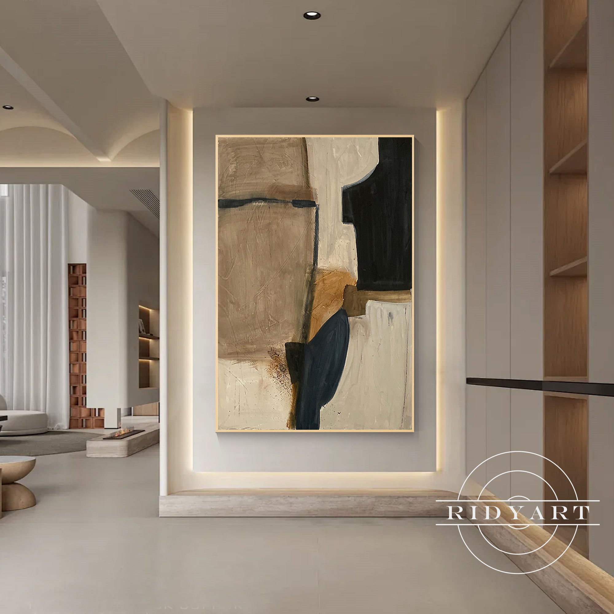 Hand-painted minimalist Wabi Sabi decor