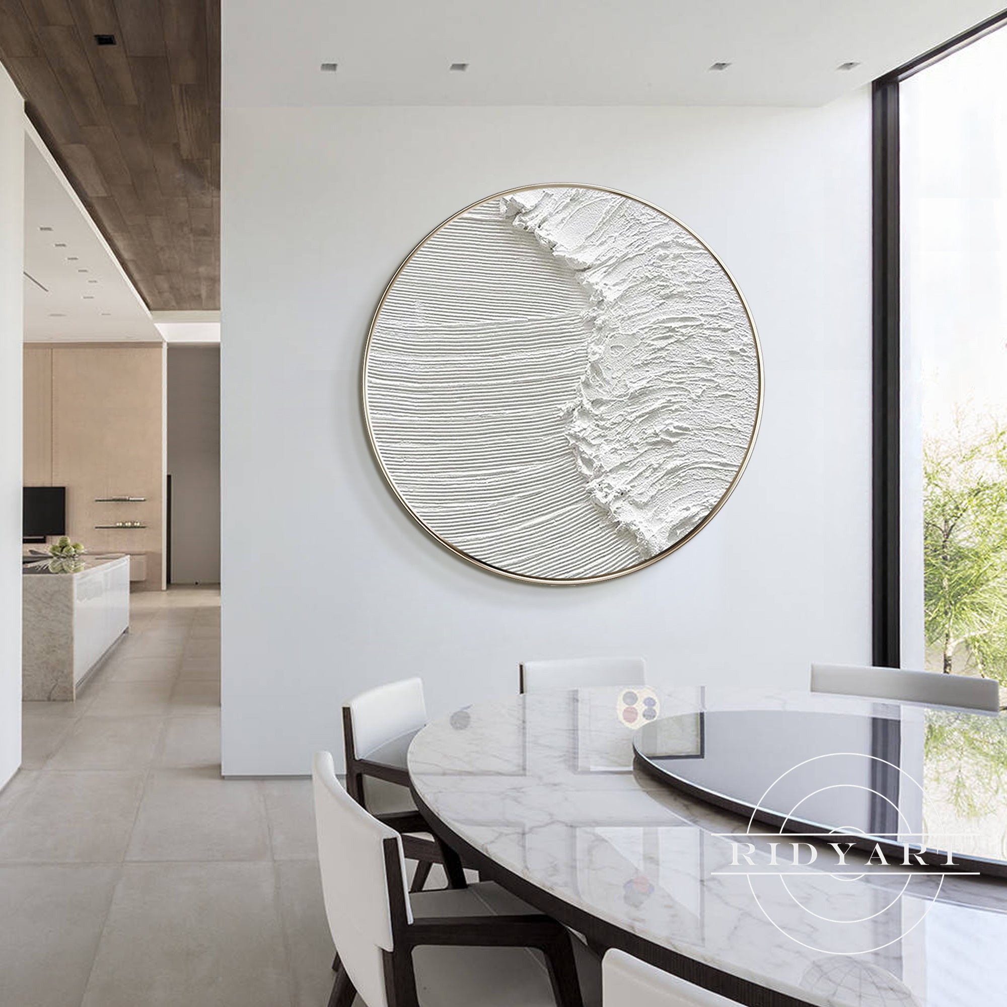 ocean waves 3d textured white painting on canvas
