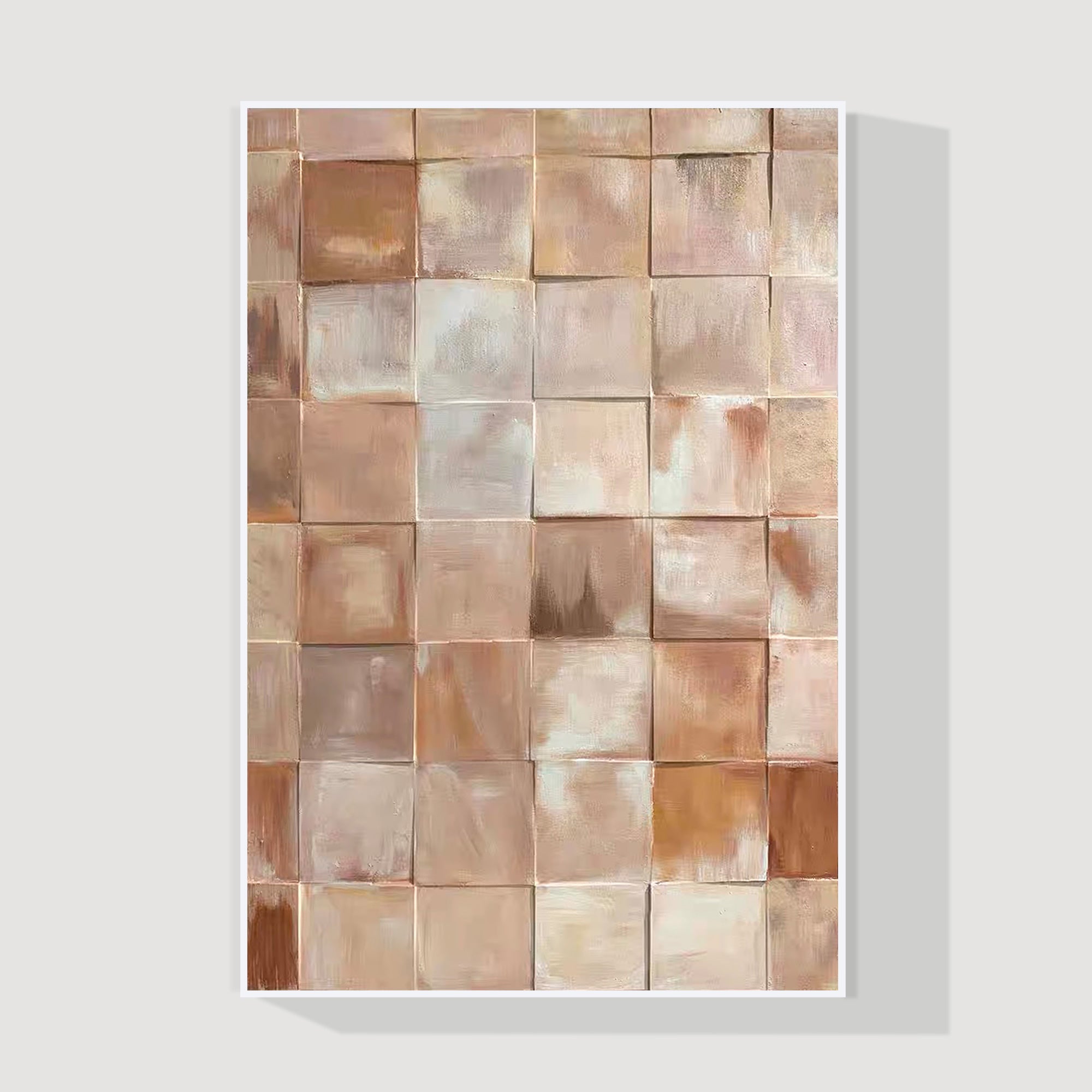 Modern abstract brown wood carving wall art minimalist boho decor