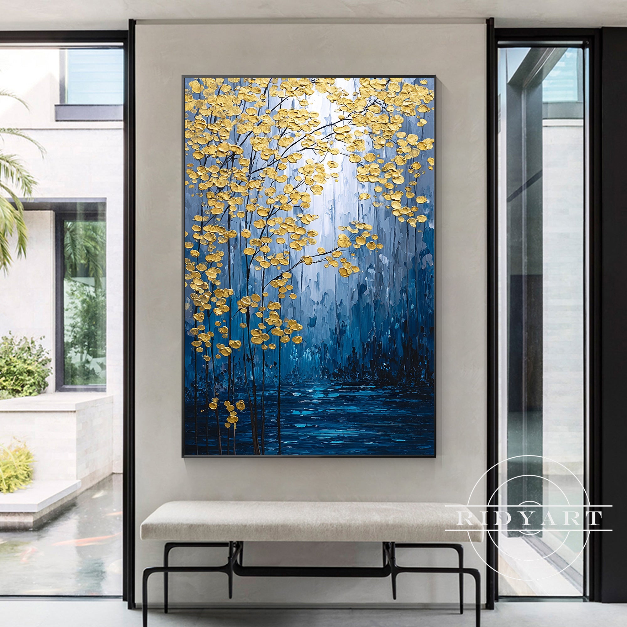 modern abstract floral canvas wall art