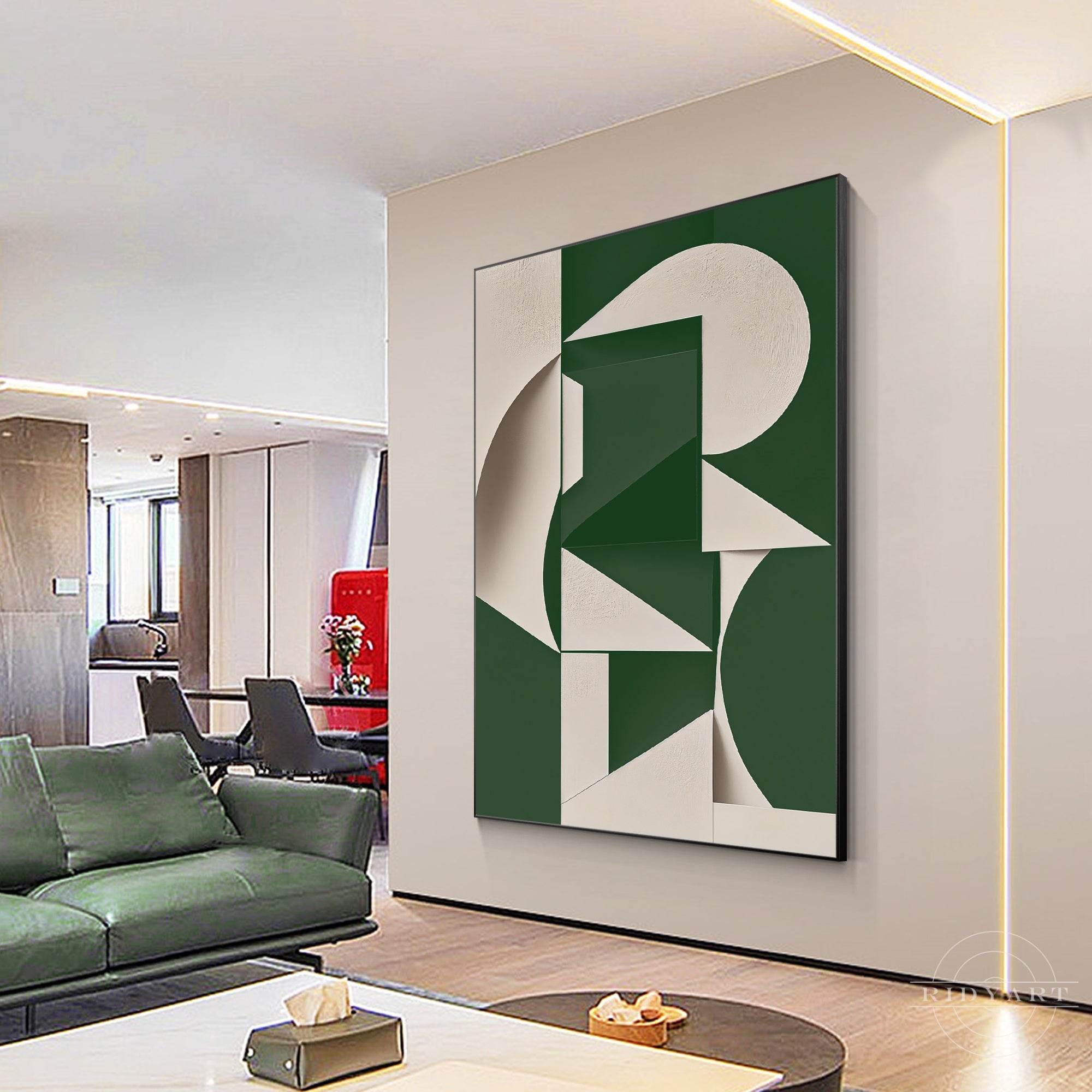 Vertical abstract art for living room