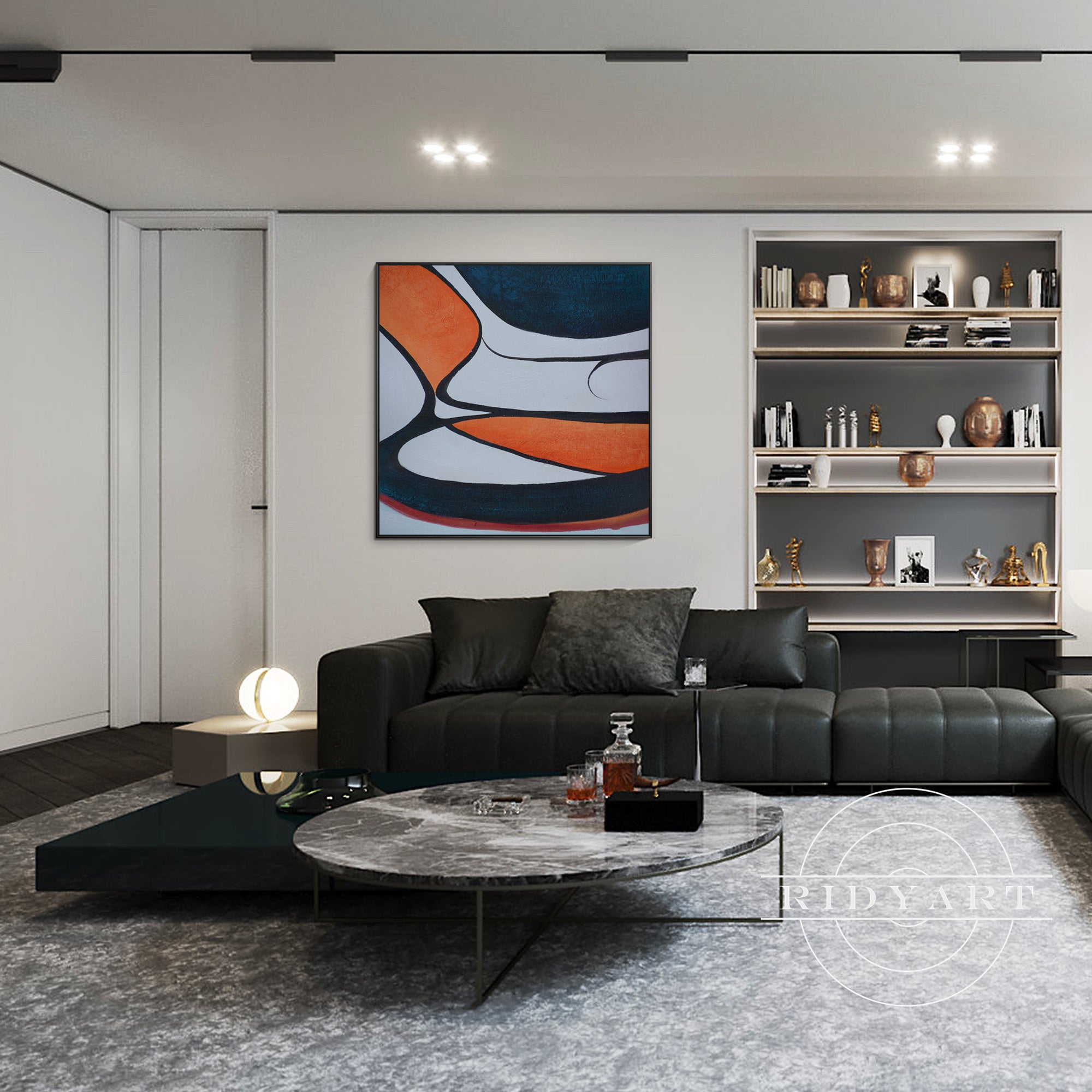 Modern extra-large acrylic wall art with bold colors