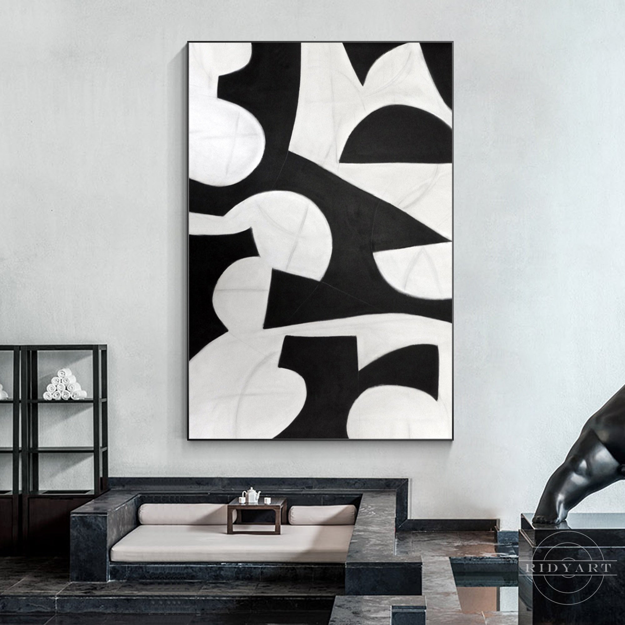 Geometric texture art on canvas