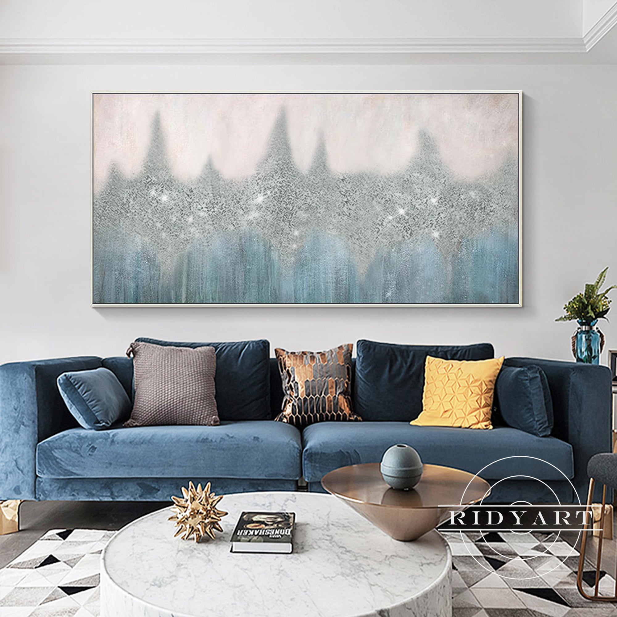 Sparkly abstract wall decor for living room or bedroom
