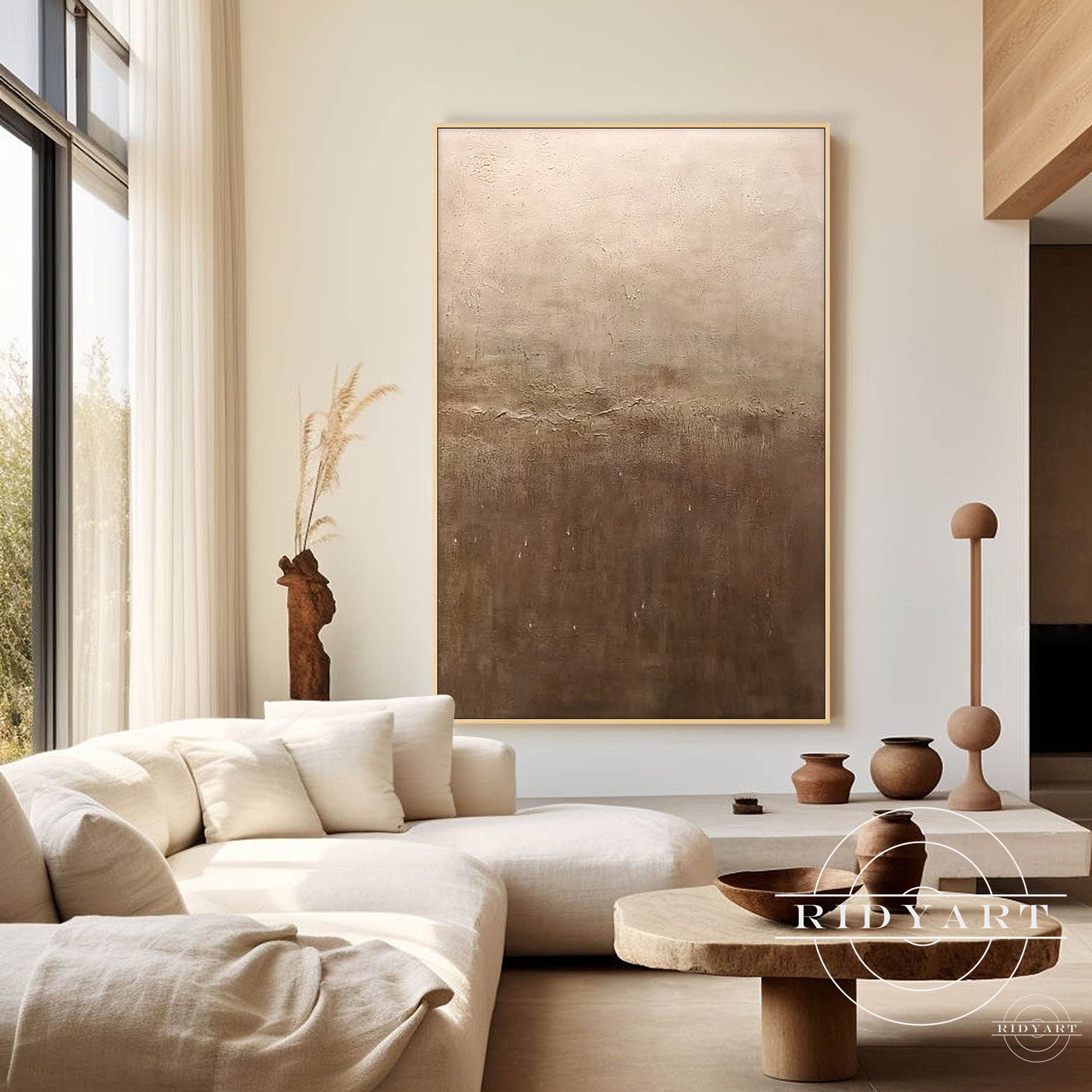modern boho abstract wall art neutral tones