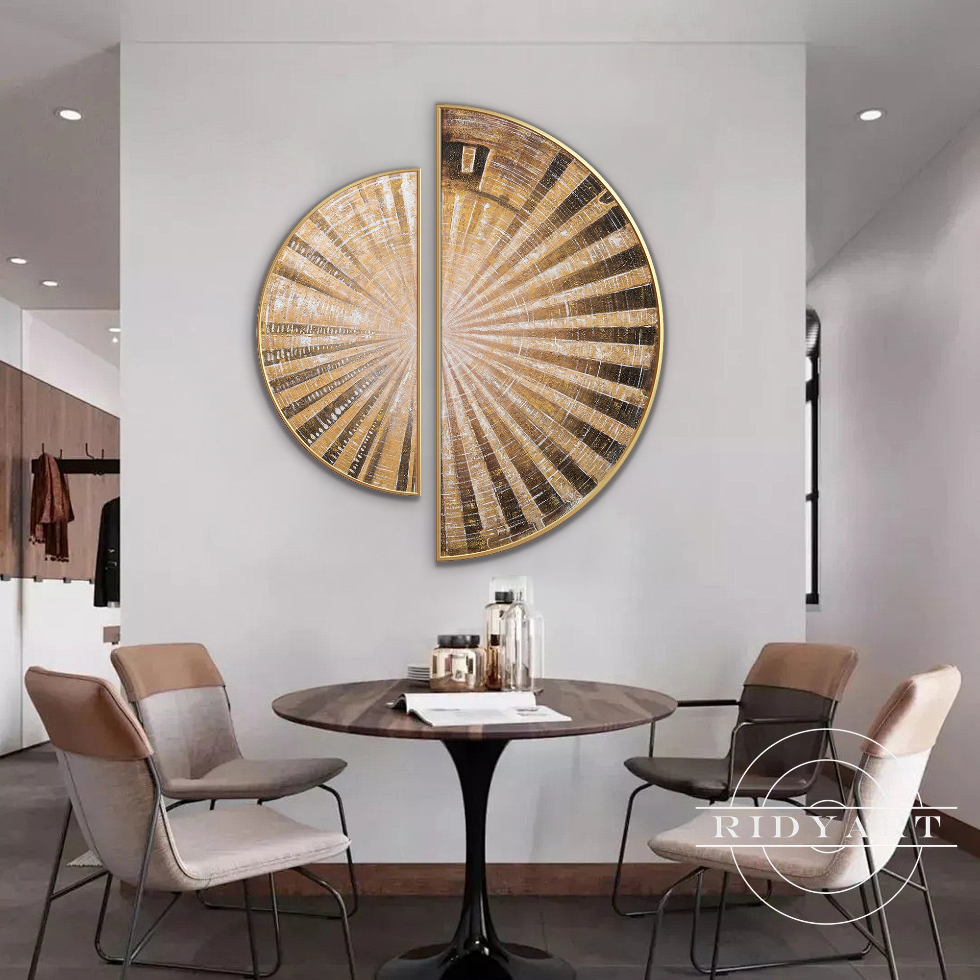 Elegant modern boho wall decor featuring abstract geometry design.