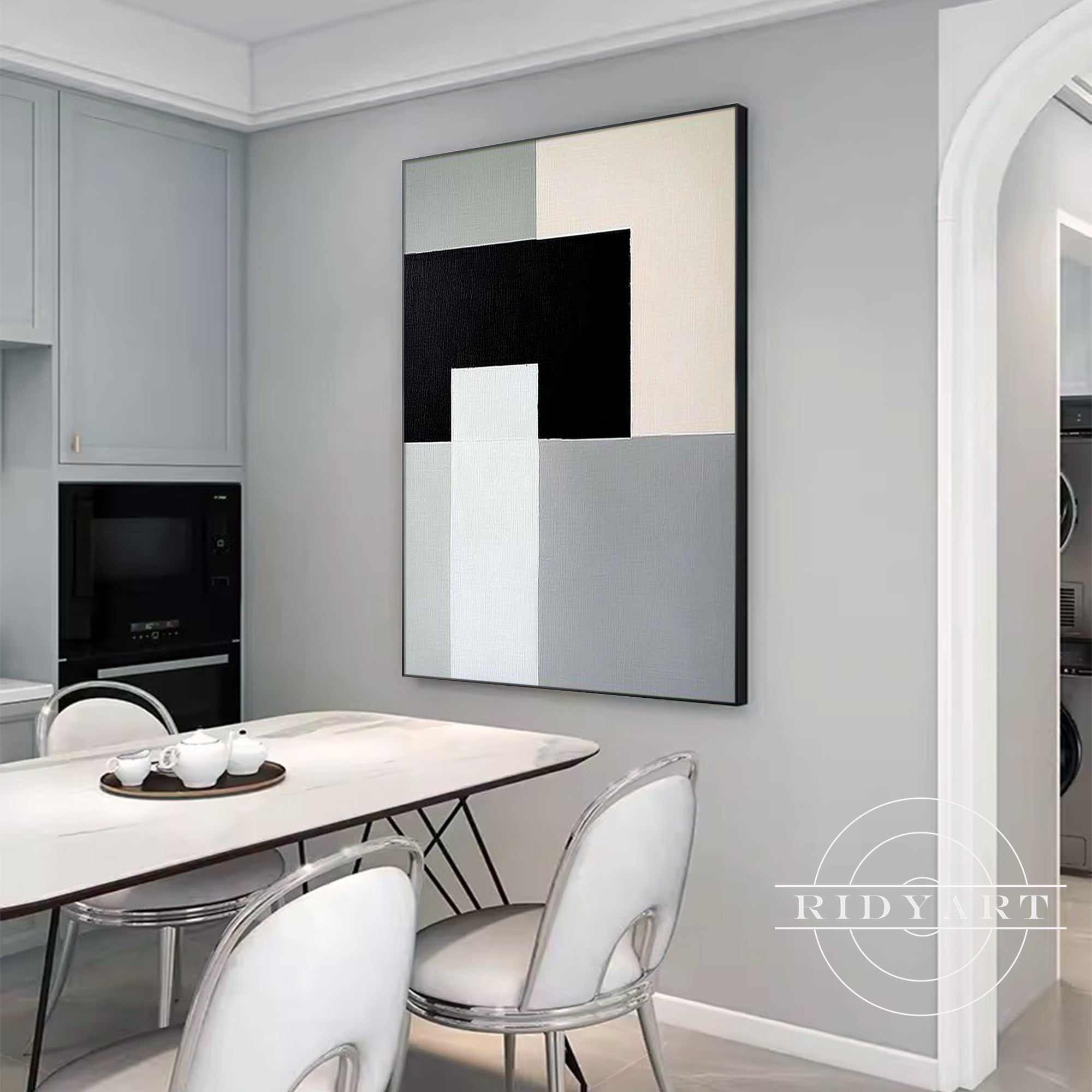 Textured Wabi-Sabi inspired wall painting in neutral palette