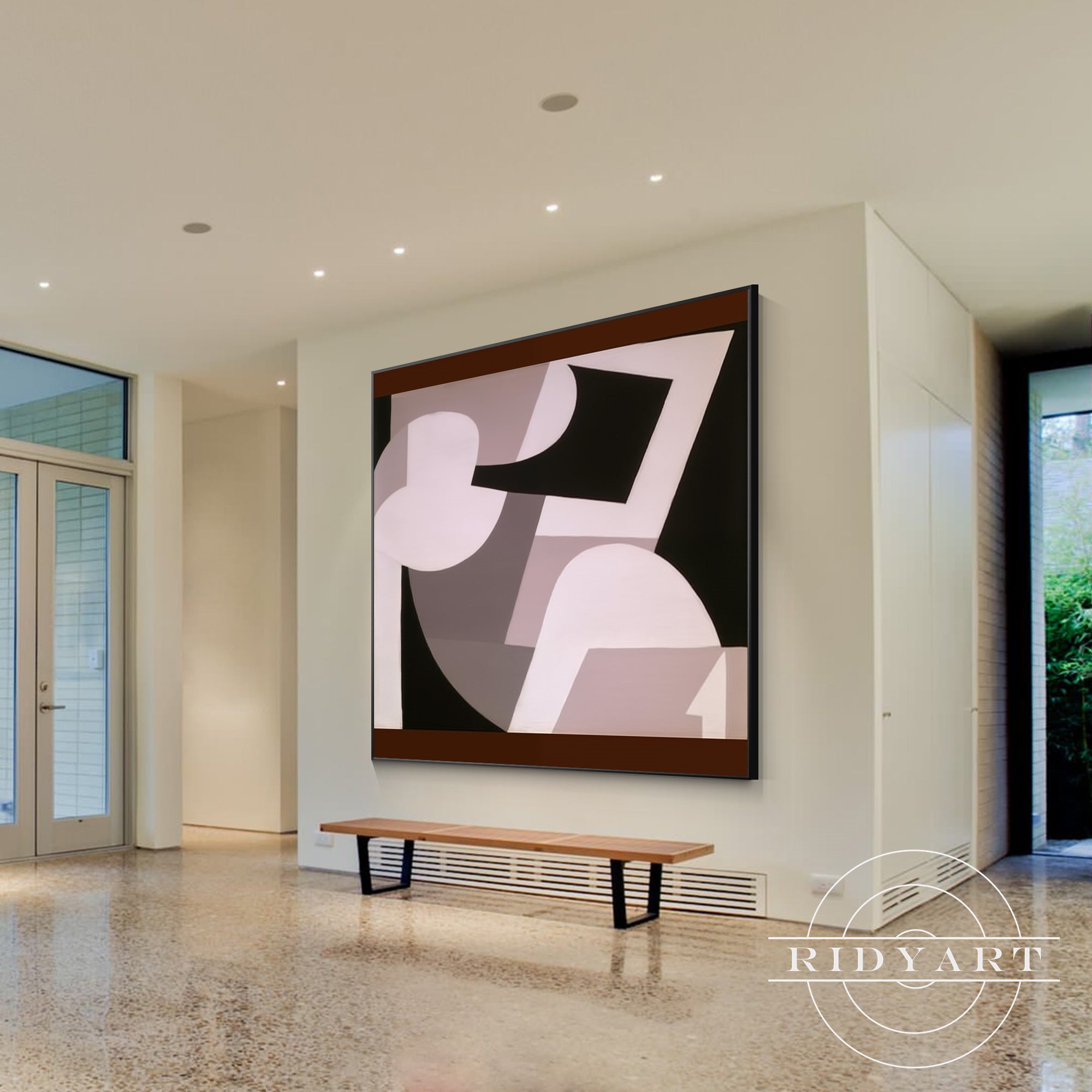 Modern abstract geometric artwork for living room decor