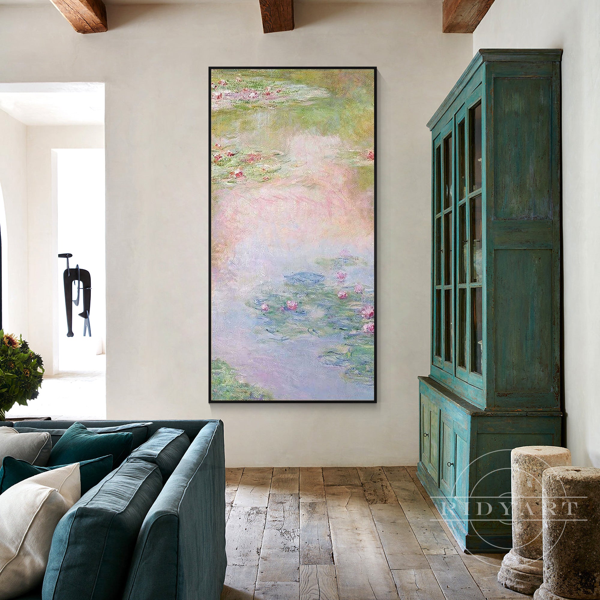 Modern landscape water lily painting for home decor