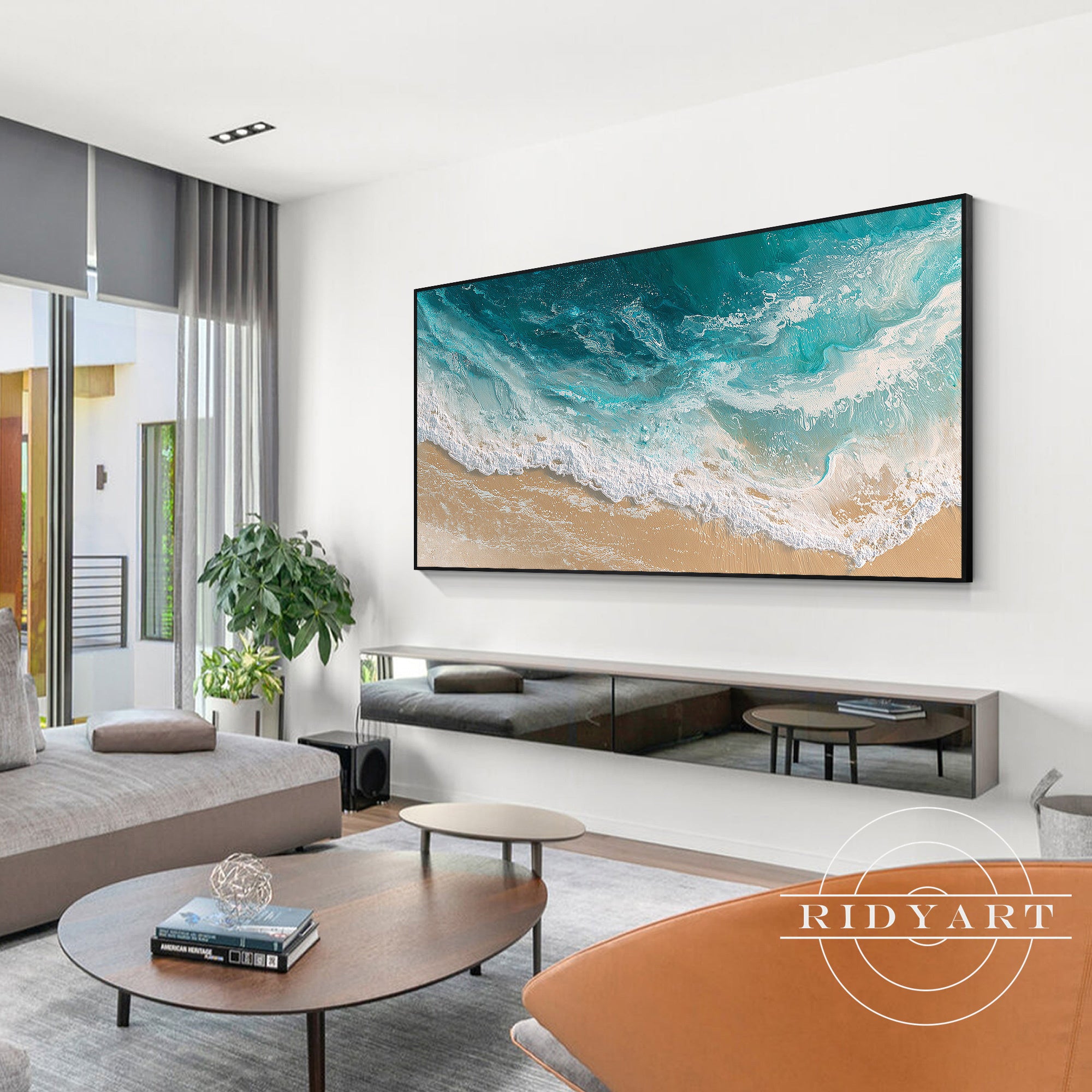 ocean inspired textured wall art large canvas