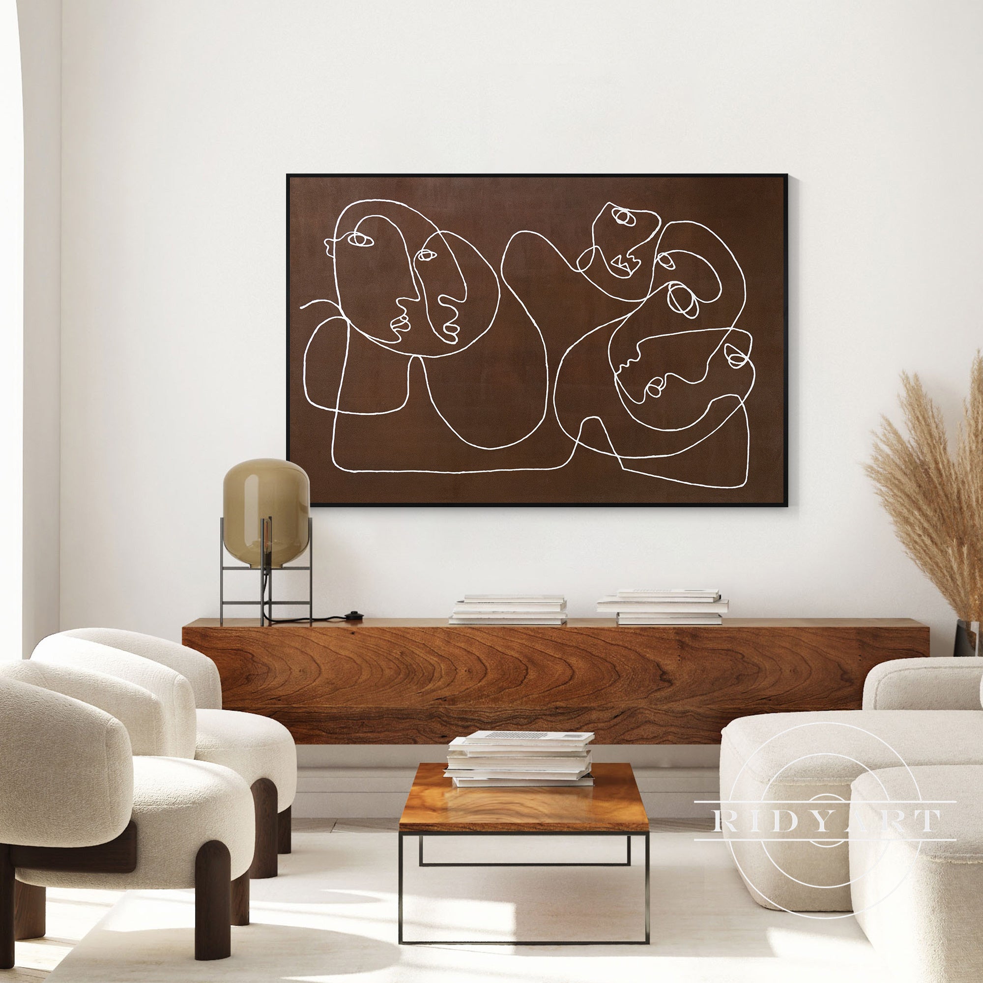 Extra large hand-painted abstract face art