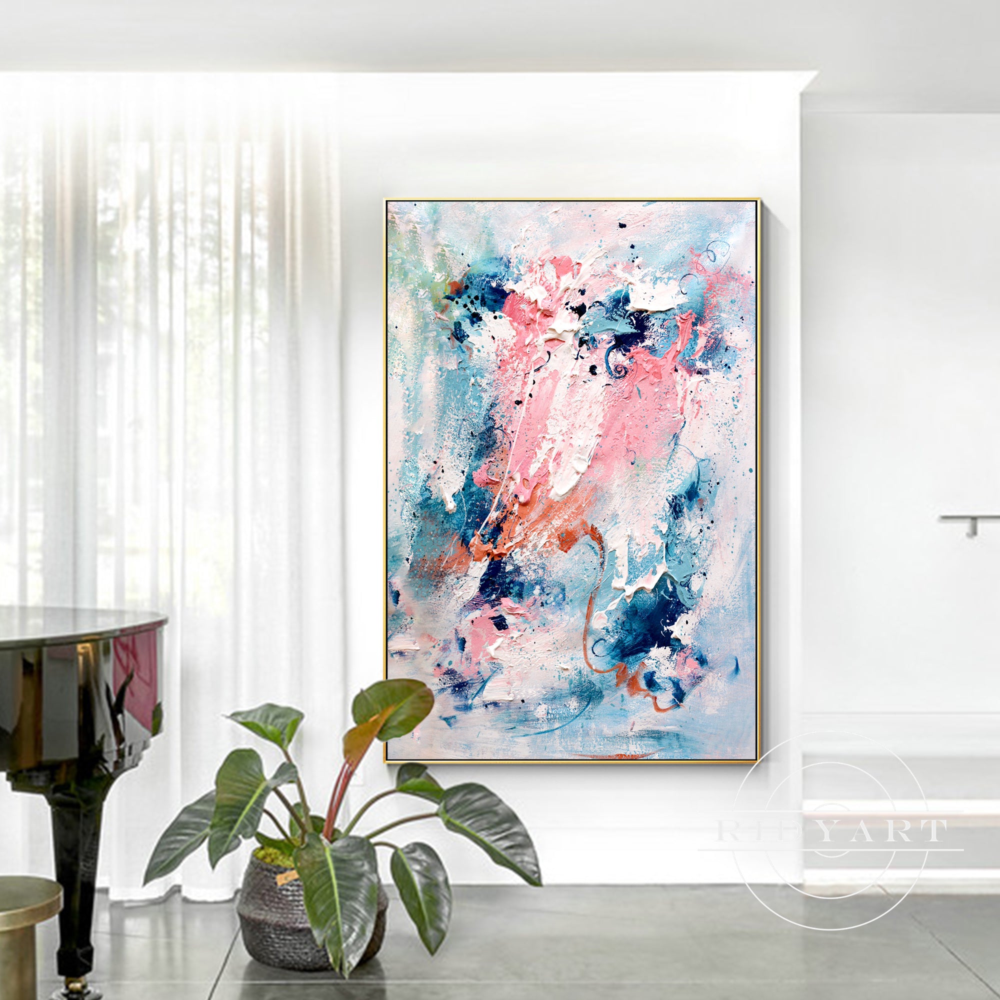Bold textured painting with vibrant color mix