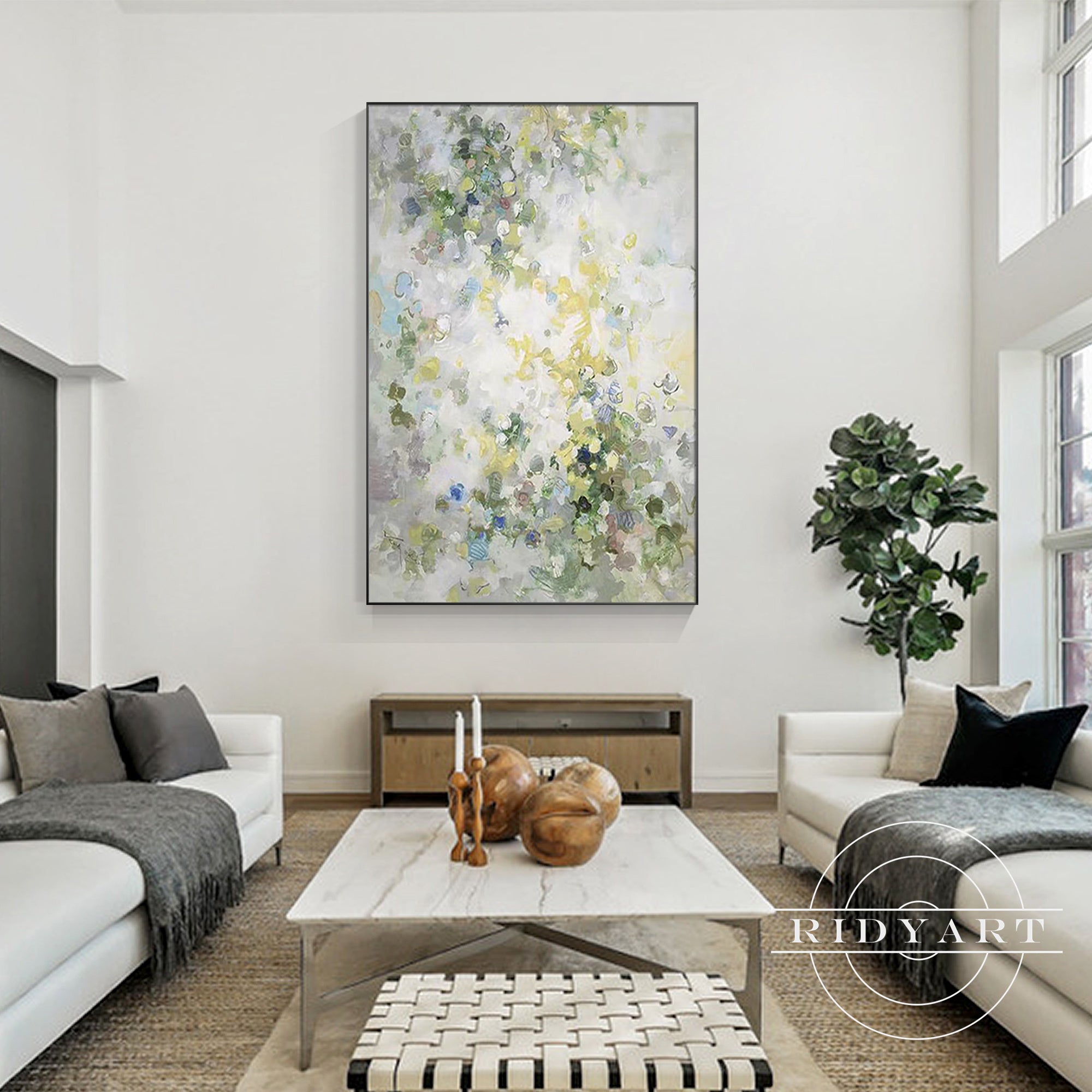 Framed botanical wall art for living room