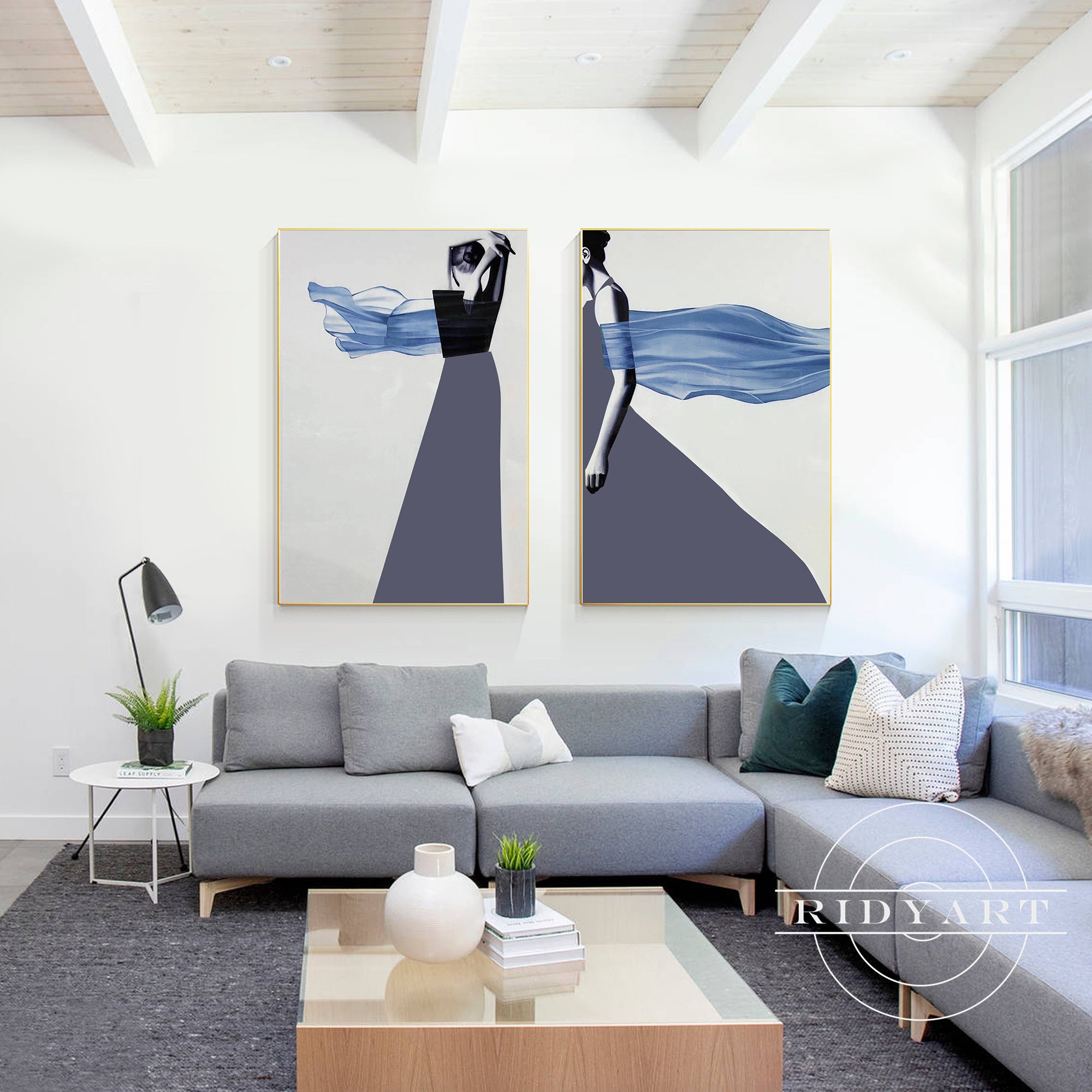 Abstract girl dancing artwork in oil on canvas