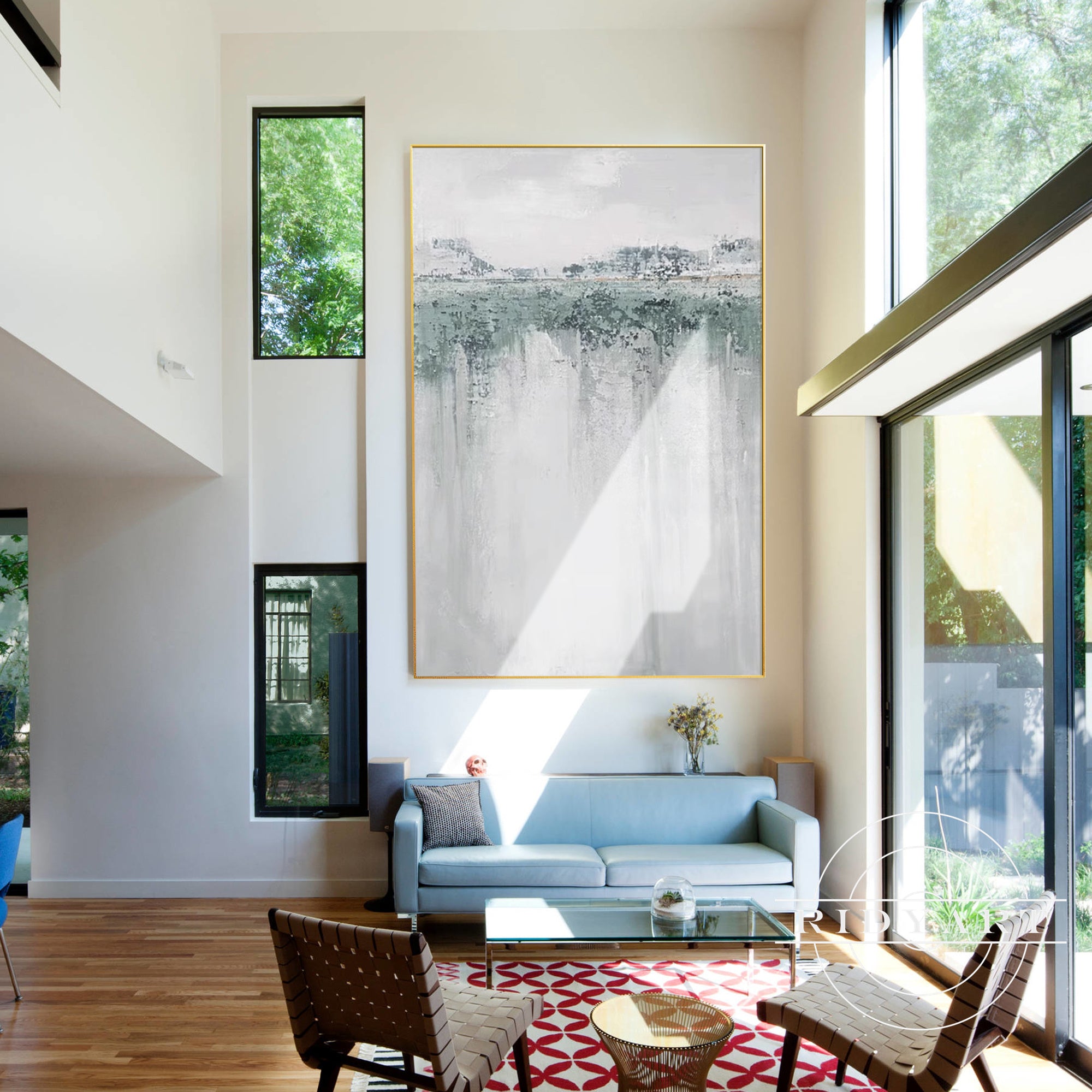 Neutral textured wall art for living room
